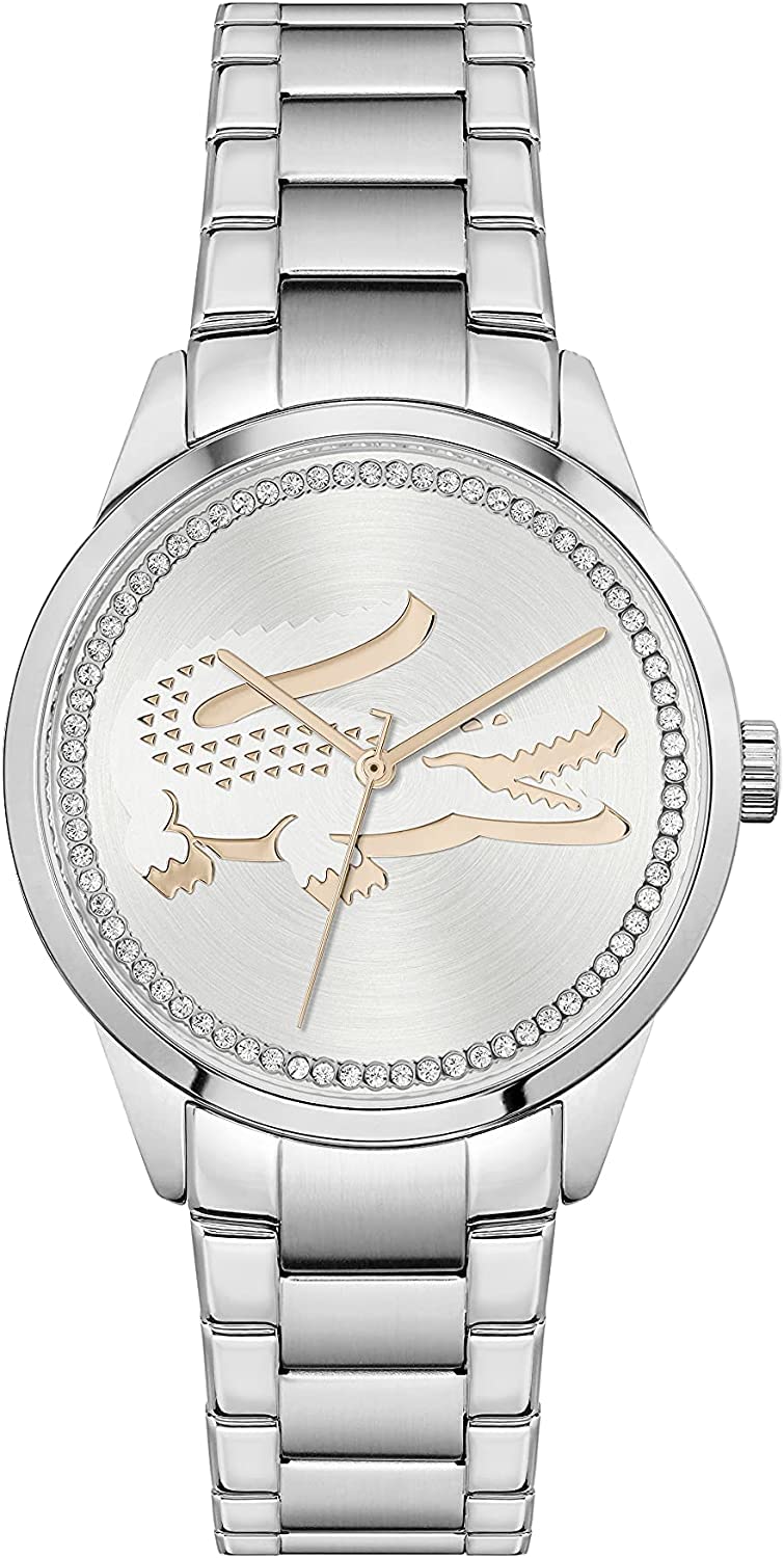 Lacoste Analogue Quartz Watch for Women with Silver Stainless Steel Bracelet - 2001189