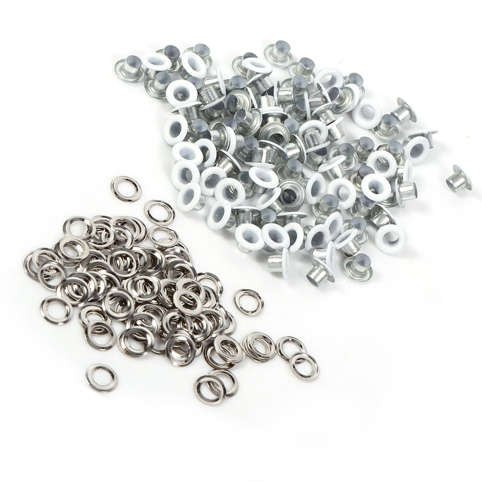 Sheens White 100Pcs 4Mm Eyelet Grommet Kit For Clothing, Shoes, Crafts, Bags & Diy Projects – Specially Designed Aluminium Eyelets For Leather Crafting And Scrapbooking (White)