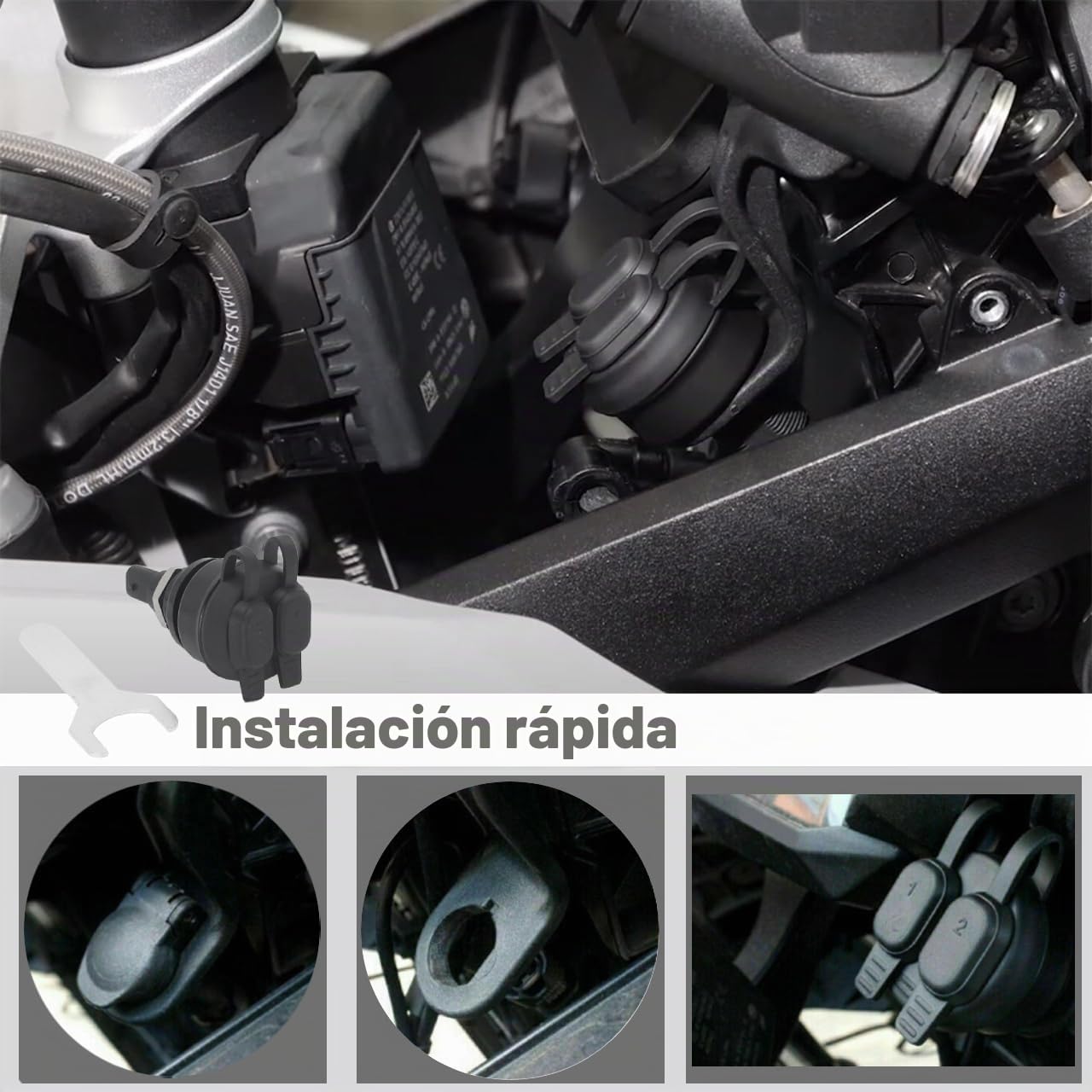 Cargador USB de 5 V para motocicleta con adaptador de doble puerto para BMW R1200GS, R1250GS, R1250RT, R1200RT, R NineT, K1600GT, K1600GTL, K1300S, K1300GT, G310GS, F900R, F900XR, F850GS, F7 50 F6 50