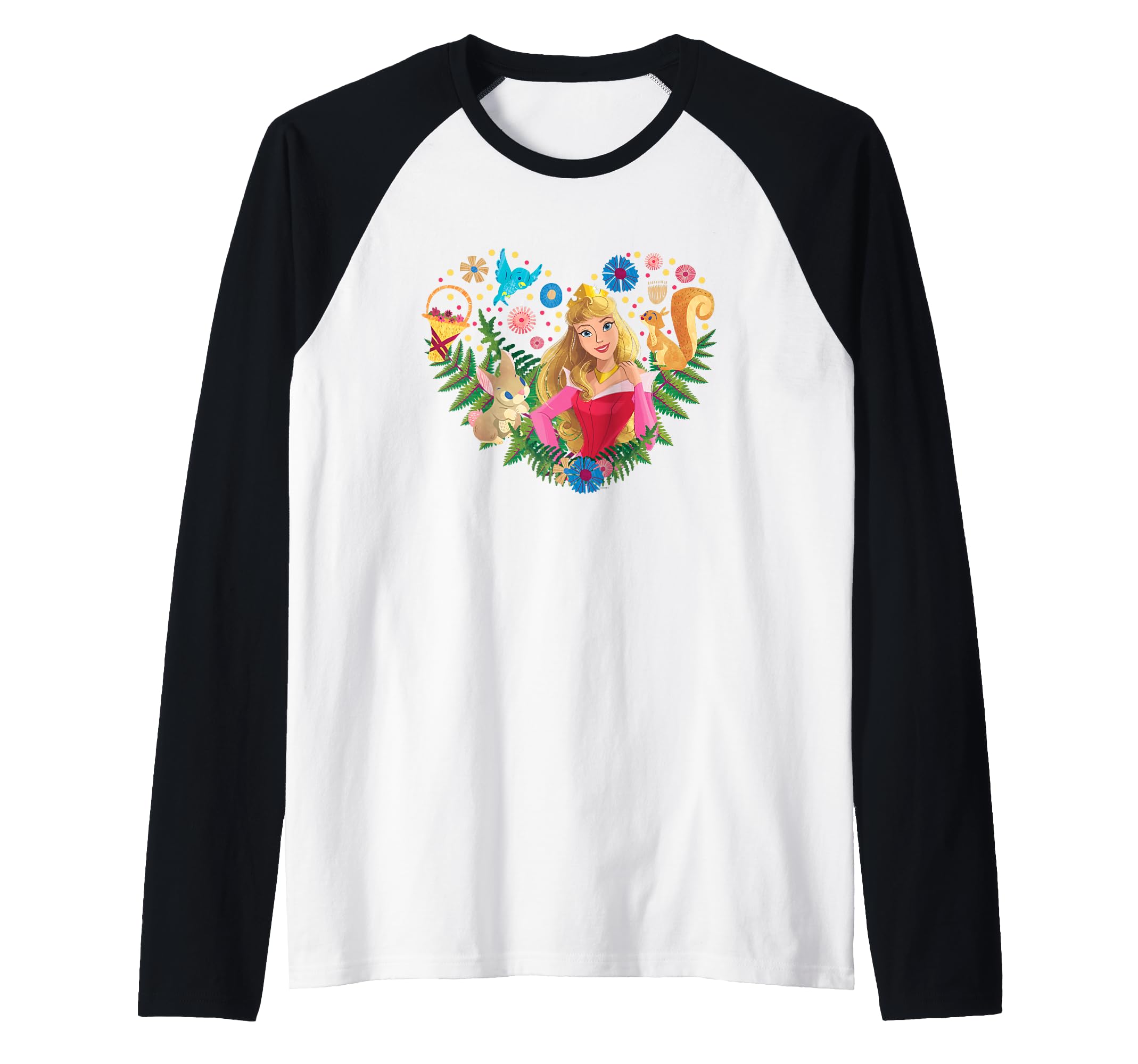 T-shirt raglan Disney Princesse Aurore maillot baseball c?ur - 2