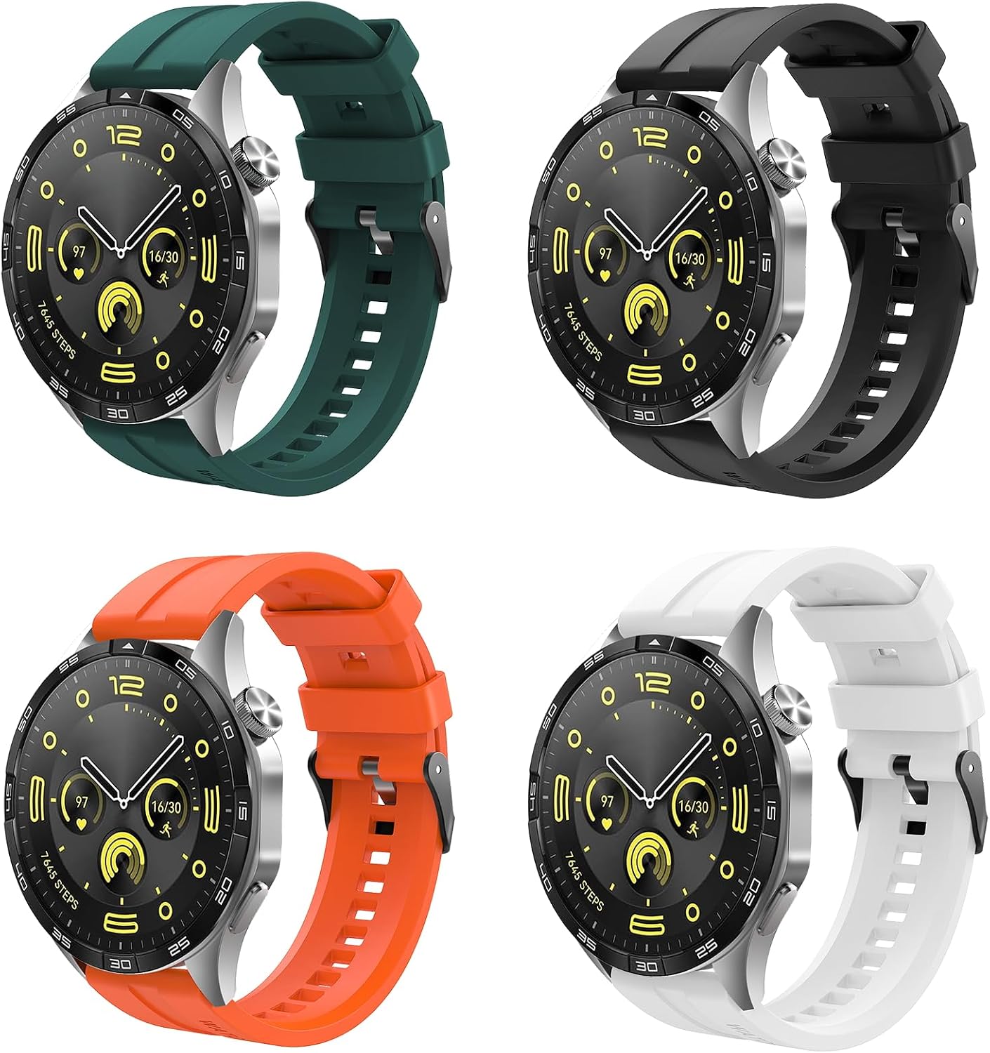 TiMOVO 22mm Band Compatible with Huawei Watch GT 4 46mm/GT3/GT3 Pro 46mm/Watch 4/4 Pro/3/3 Pro/GT 46mm/GT2/GT2 Pro/GT2e, Silicone Bracelet Sport Strap