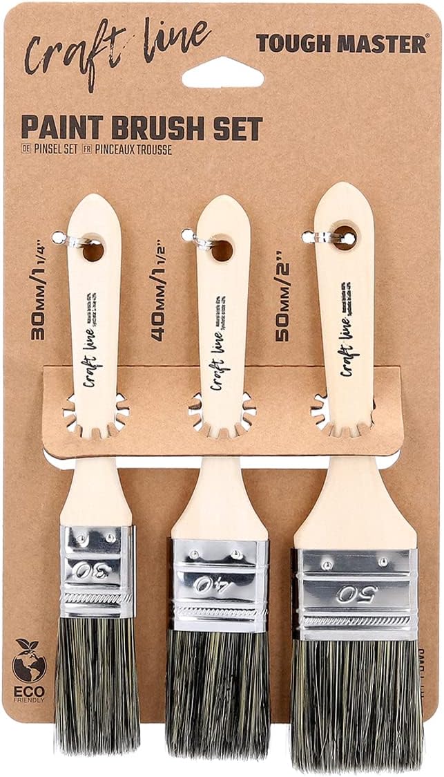 Paint Brush Set TOUGH MASTER with Natural Bristle ECOFriendly Wooden