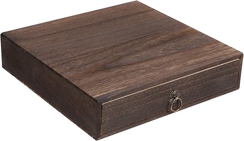 Cajón de caja de madera con cajones: pequeños cajones de madera vintage unidad de cajón único mostrador soporte de archivo organizador de escritorio