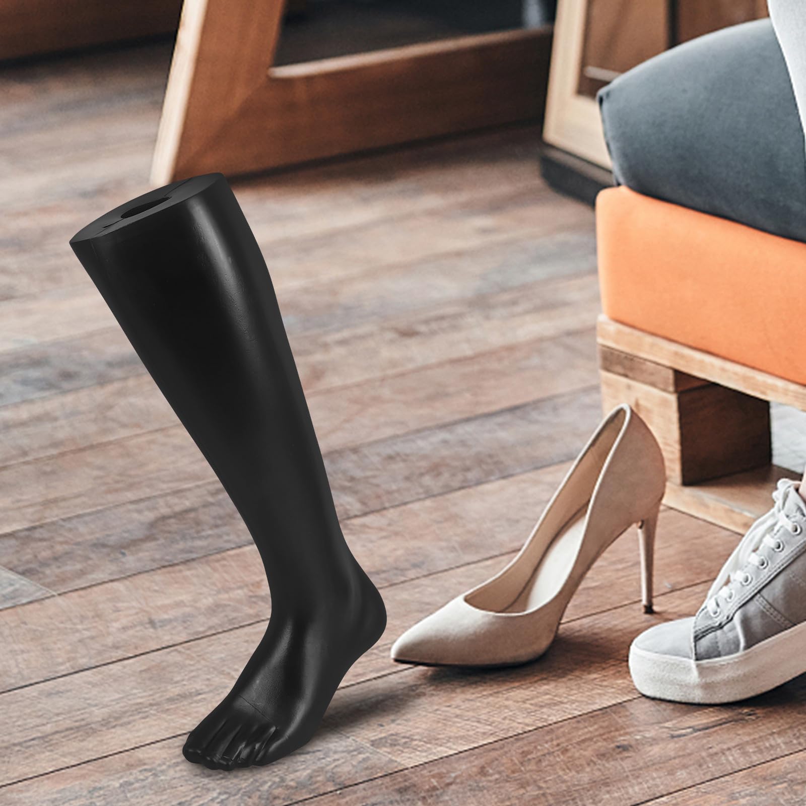 Gadpiparty Schwarzes Kunststoff Fußmodell für Lange Socken und Fußbekleidung mit Leichtem Gewicht und Starkem Dreidimensionalem Effekt für Schaufenster und Ladenpräsentationen