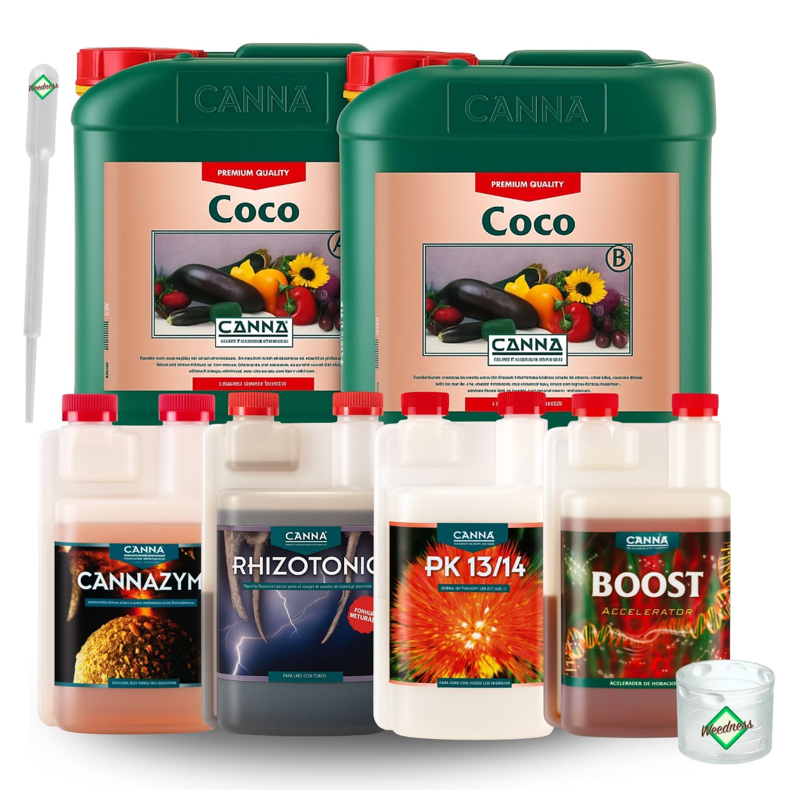 Weedness Canna Coco Dünger Set M – Kit de fertilizantes Coco tamaño M