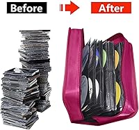 Vista 4 de Soporte para estuche de DVD, estuche para CD/DVD, soporte para carpetas de CD y DVD, capacidad para 160 unidades, organizador portátil de carpetas