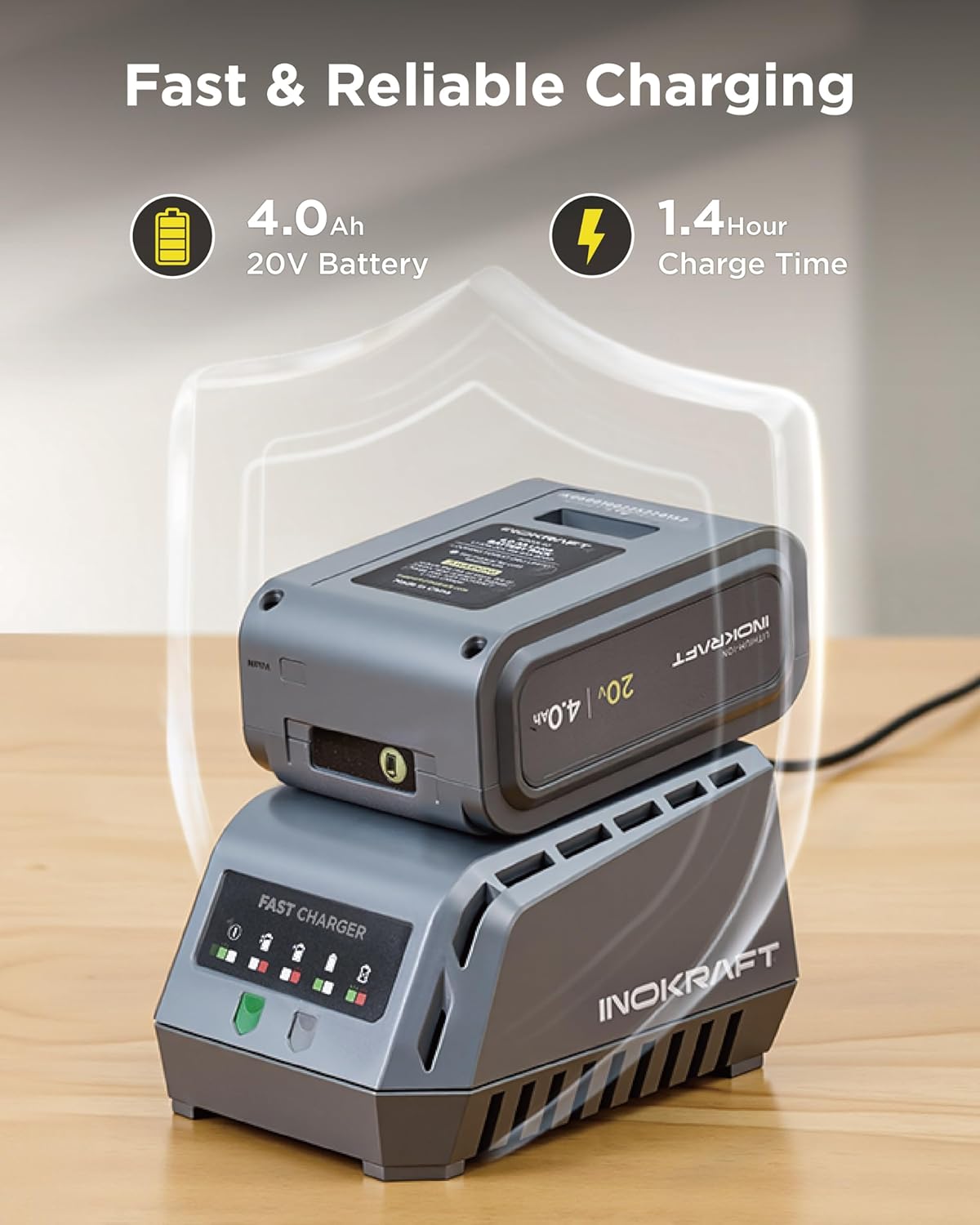 InoKraft Compact Cordless Leaf Blower with 4.0Ah Battery, Lightweight 3.17 lb Handheld Blower 125 MPH 270 CFM, Quiet Portable Electric Blower for Everyday Cleaning & Outdoor Use