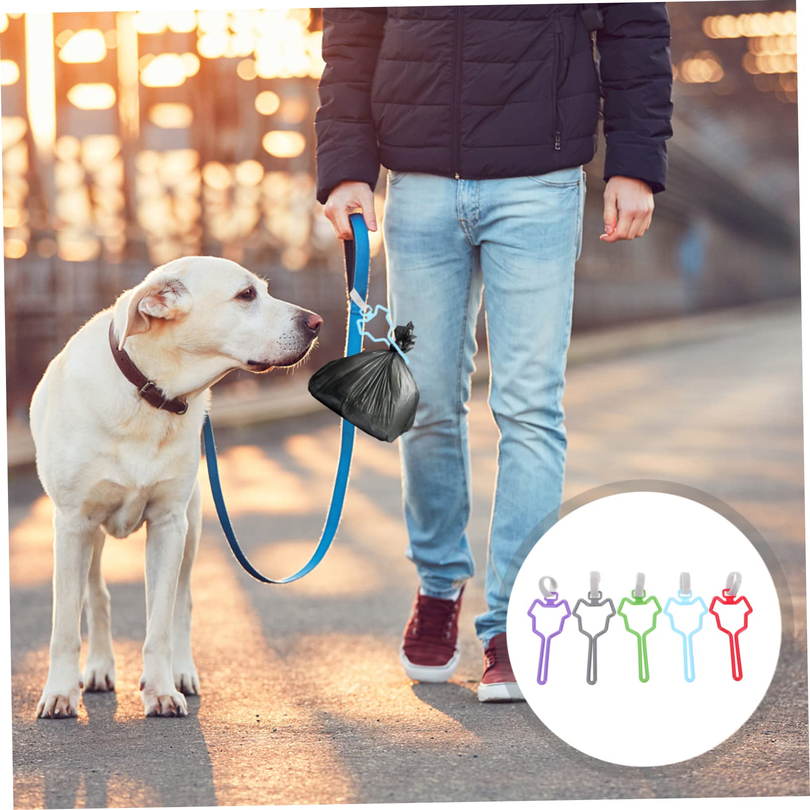 Porte-paquet à Déjections Canines à Pince pour Laisse, Lot de 5