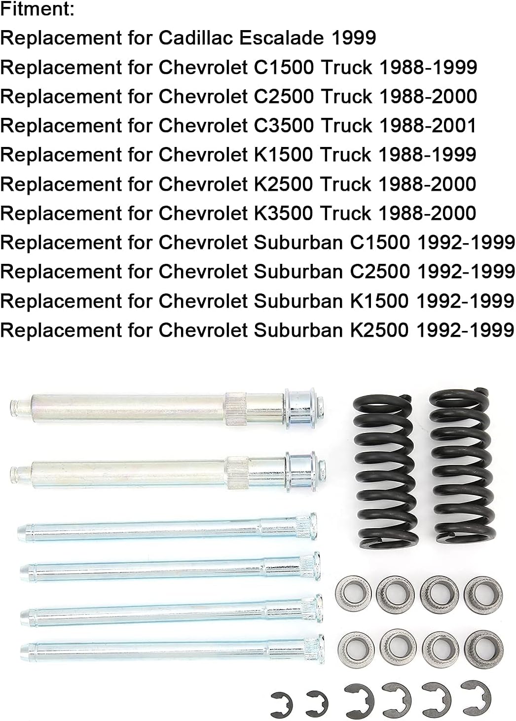 Aramox Door Hinge Bushing Kit, Car Hinge Pin Bushing Repair Kit with Spring Replacement for C1500 Truck 1988‑1999