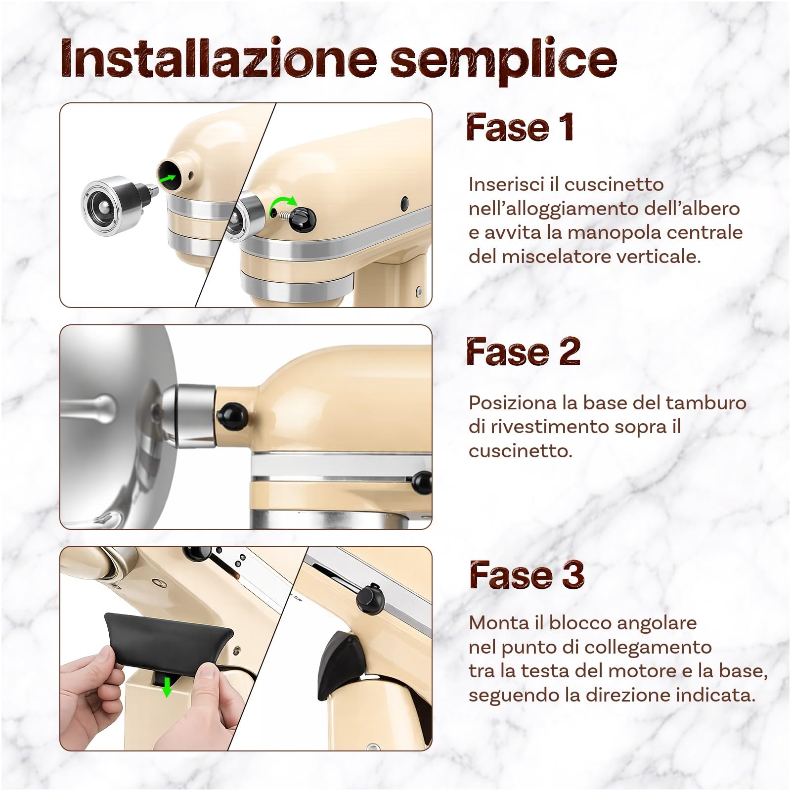Macchina per Rivestimento in Acciaio Inox per KitchenAid 4.5QT & 5QT Quart Tilt-Head Stand Mixers by MMOBIEL – Macchina per Rivestimento per Mandorle, Noci, Cioccolato, Frutta Liofilizzata & Snack