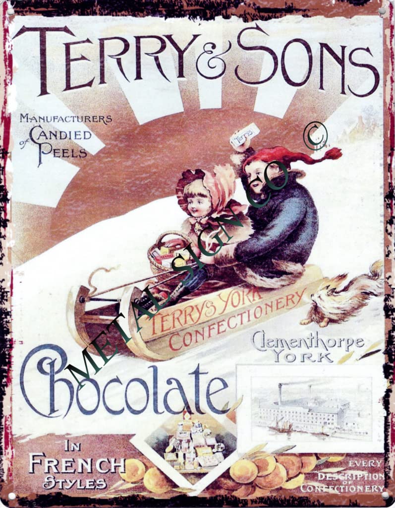 TRACY'S SIGNS 8x10in TERRY & SONS CHOCOLATES METAL SIGN RETRO VINTAGE STYLE 8x10in 20x25cm coffee shop cafe wall art kitchen sweet shop