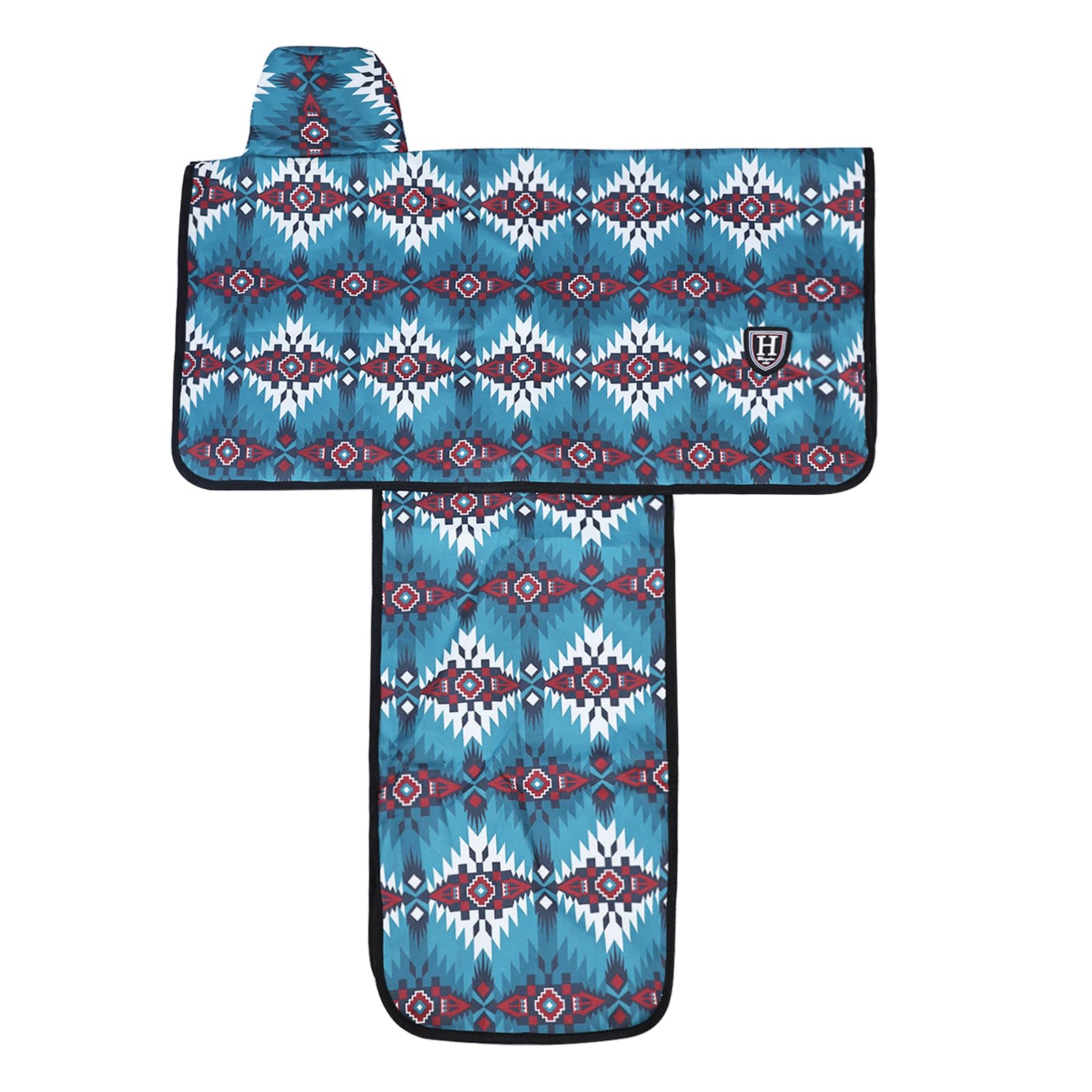 Harrison Howard Sturdy Waterproof Western Saddle Cover with Stylish Prints That Stand Out Keep Your Saddle in Pristine Condition Perfect for Showing or Riding Events -Classic Indian Teal
