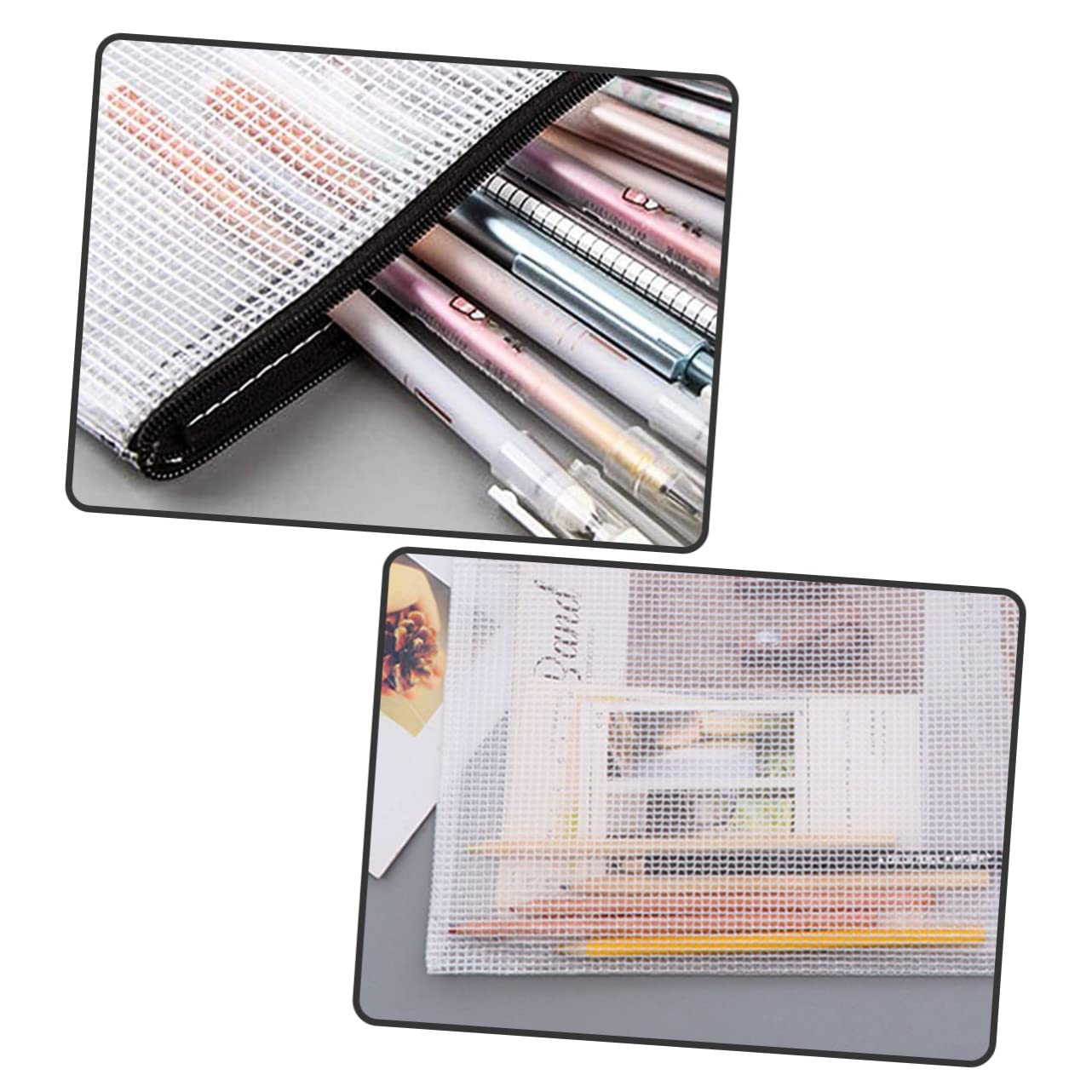10pezzi Buste Portadocumenti in Plastica Pvc Cerniera Sacchetti Organizzatori Per Cancelleria Libri e Documenti Design Semplice e Durevole
