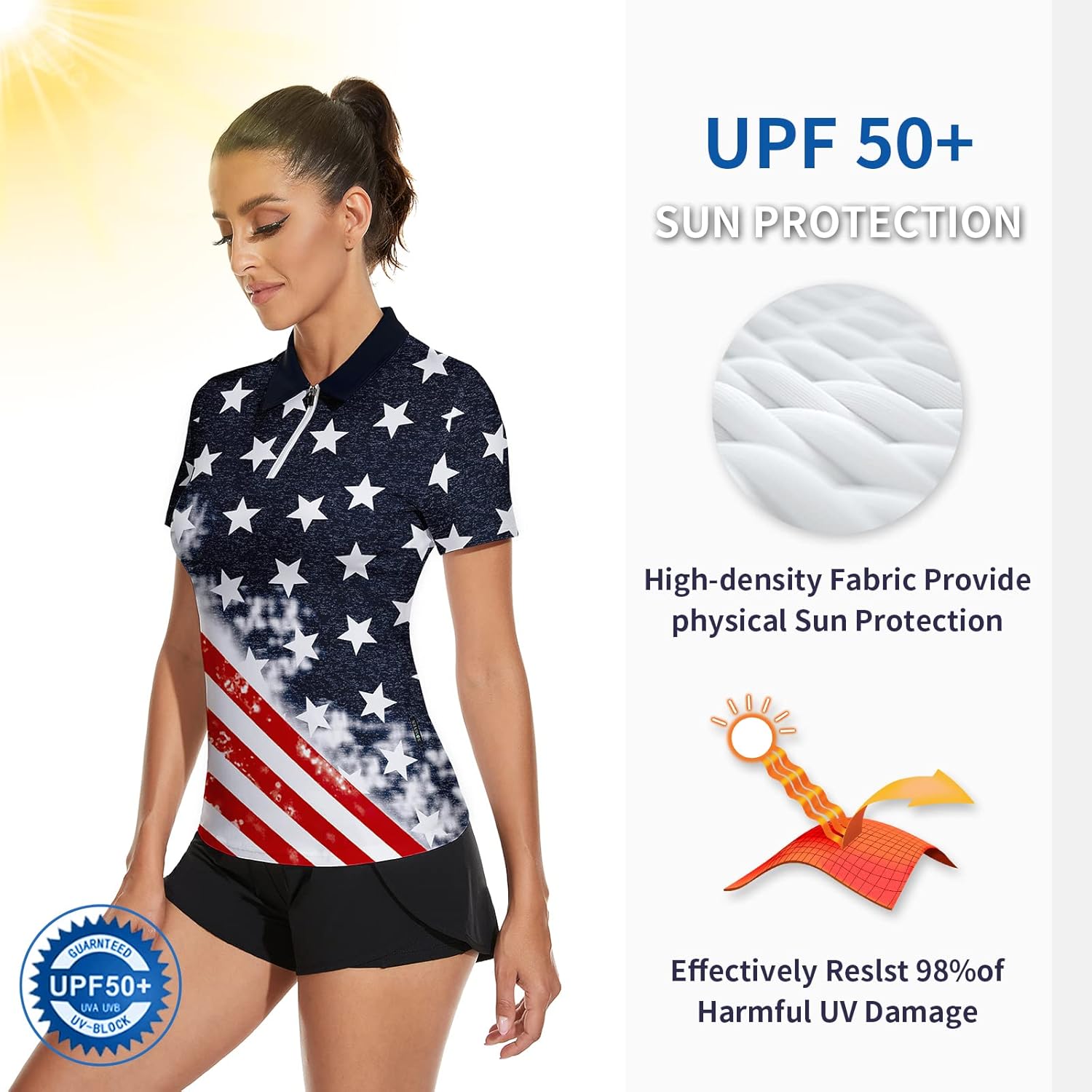 Soneven Women's Short Sleeve Golf Shirt Moisture Wicking Athletic Golf Polo Shirts Tennis Shirts Dry Fit - Image 4