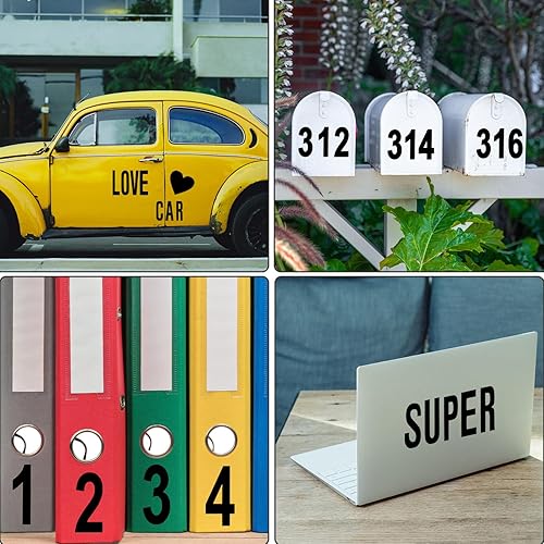 Miniatura 7 de 12 hojas de calcomanías de números mayúsculas y letras, vinilo de 4 pulgadas, autoadhesivas, letras de letra grande, decoraciones del alfabeto para