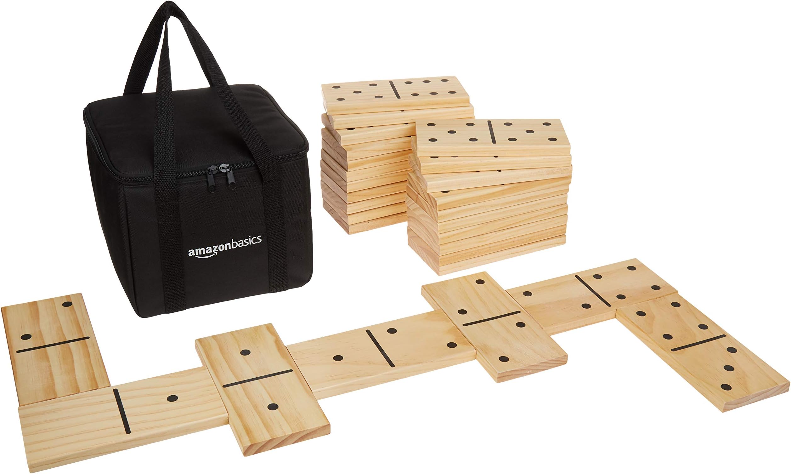 Amazon Basics Wooden Domino Set