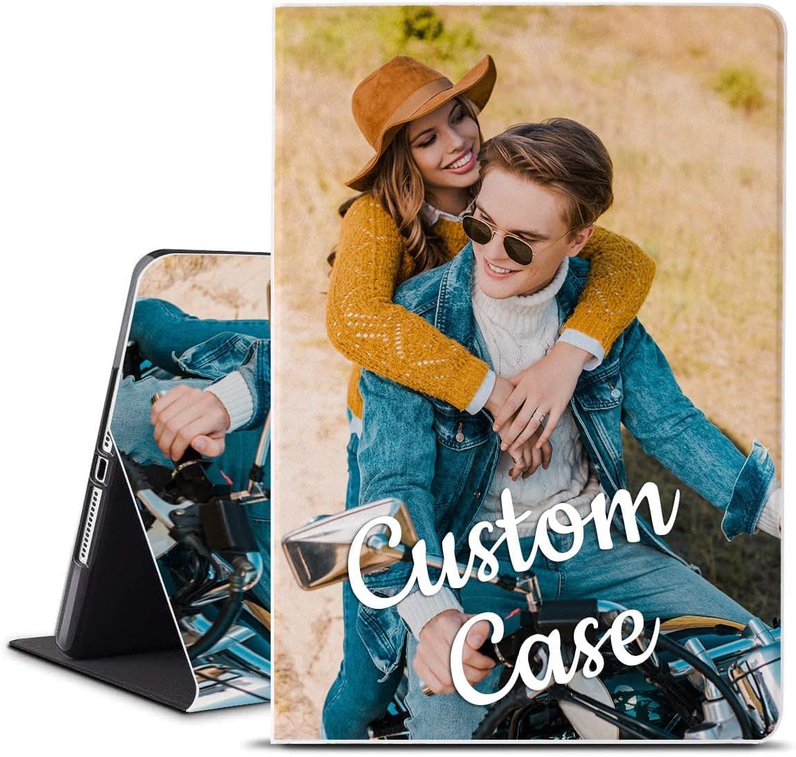 Custom Case for iPad Air 13 inch Case M2 2024, iPad Pro 12.9 2022/2021(6th/5th Gen) with Photo/Text,Personalized Picture/Name Cover Protective Leather, Auto Sleep/Wake