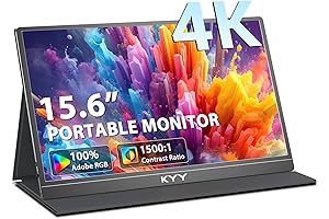 External Monitor for Laptop Portable 4K KYY 15.6'' UHD USB-C Display
