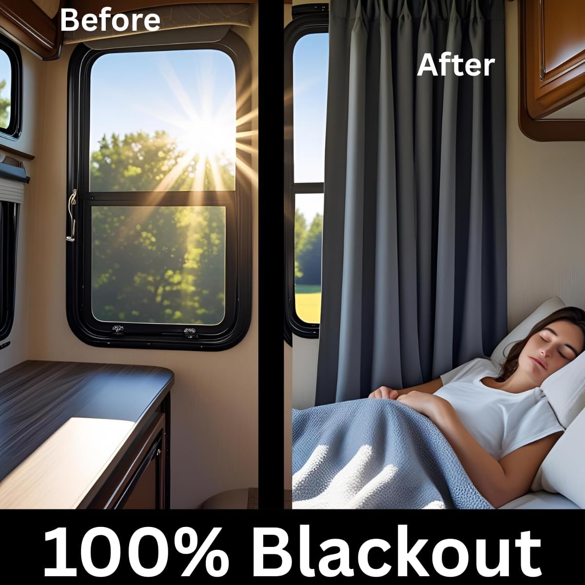 Short RV Window Curtains 30 Inch Long – Blackout Curtains for Camper, Bunk, Kitchen & Small Windows – Thermal Insulated Drapes, Privacy Panels (1 Panels, 16 inch Wide)