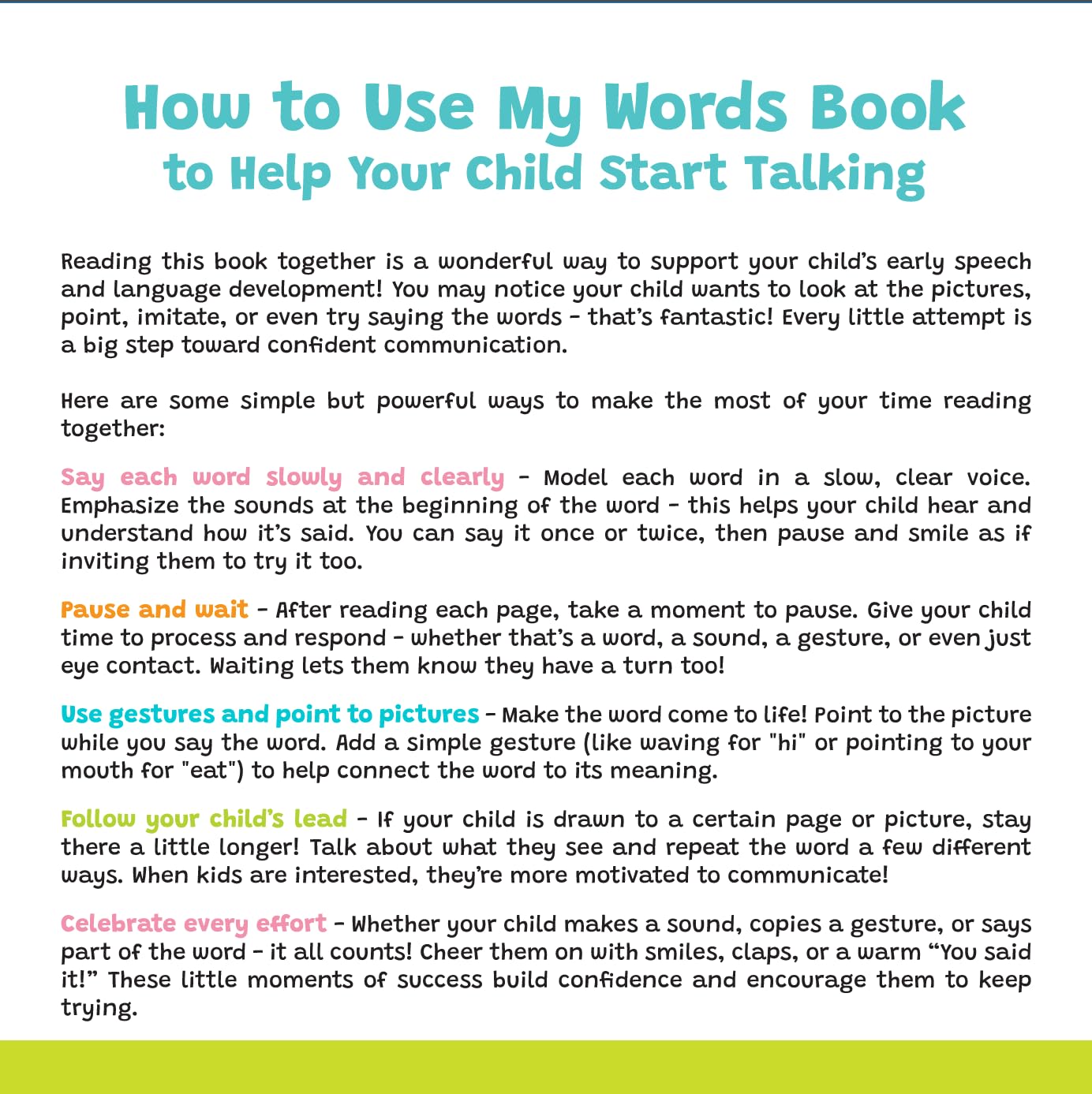 My Words Book: Easy First Words Toddlers Can Actually Say! Written by a Speech Therapist | Speech Development Board Book for Kids Ages 1-4.