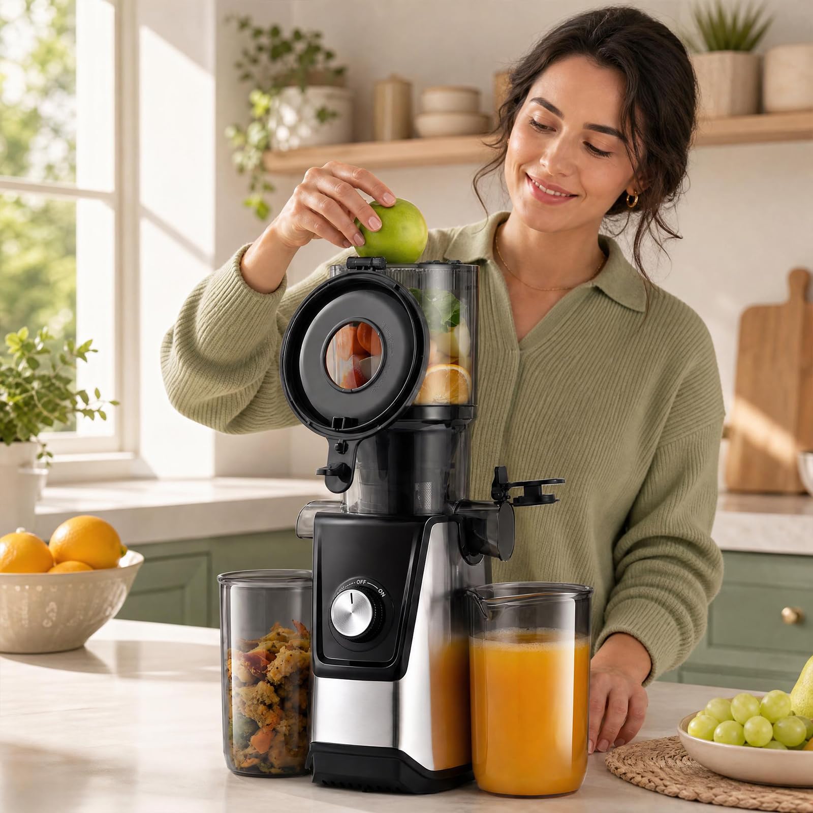 LIFEZEAL Extracteur de Jus à Froid Lent 160w Fruits Legumes Rendement 99%