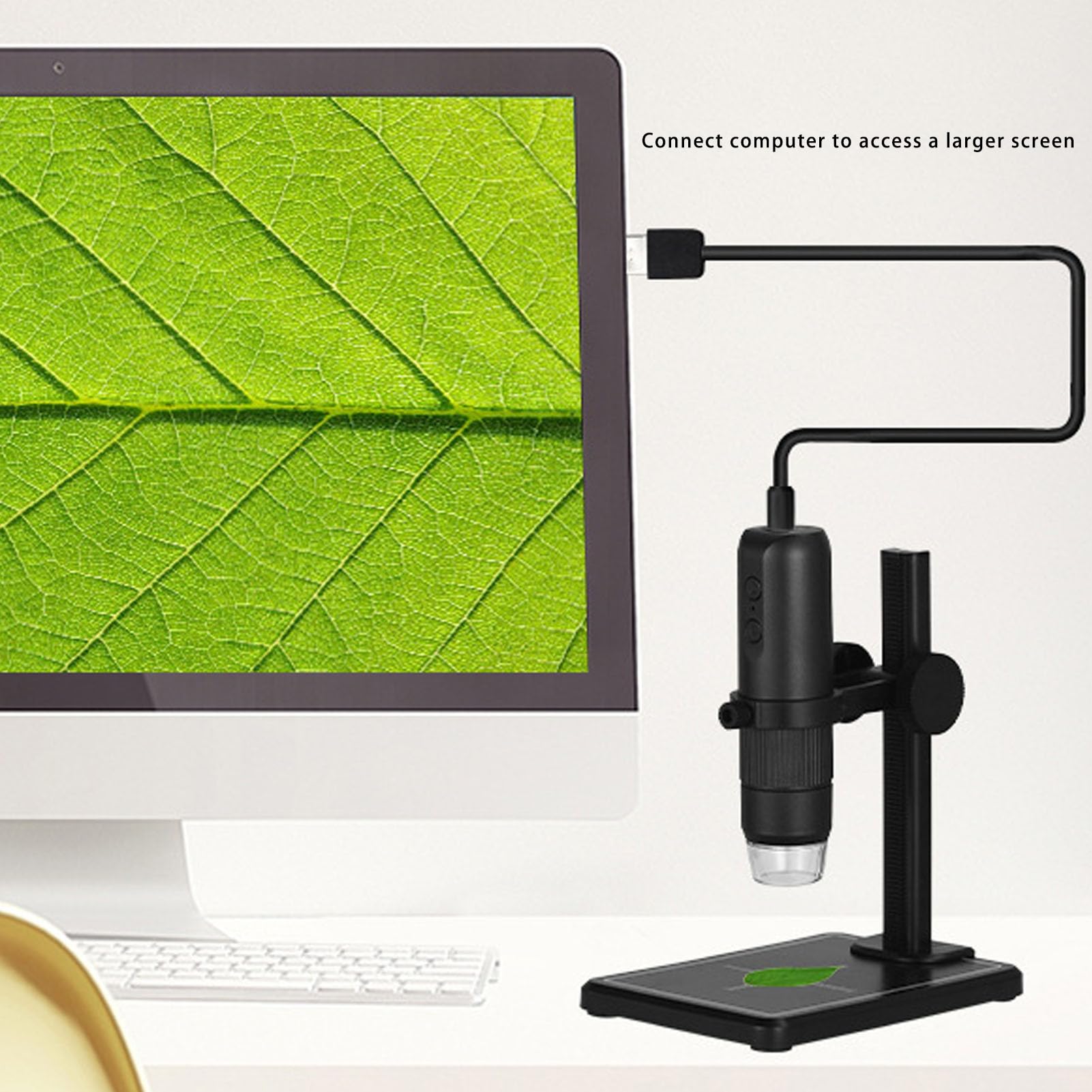 Digitales Mikroskop-Set, Kabelloses USB-Mikroskop mit 8 LED-Leuchten und ABS-Ständer, 1000-fache Vergrößerung, 1080P HD, Tragbar für Window Phone Tablet-Computer Phone