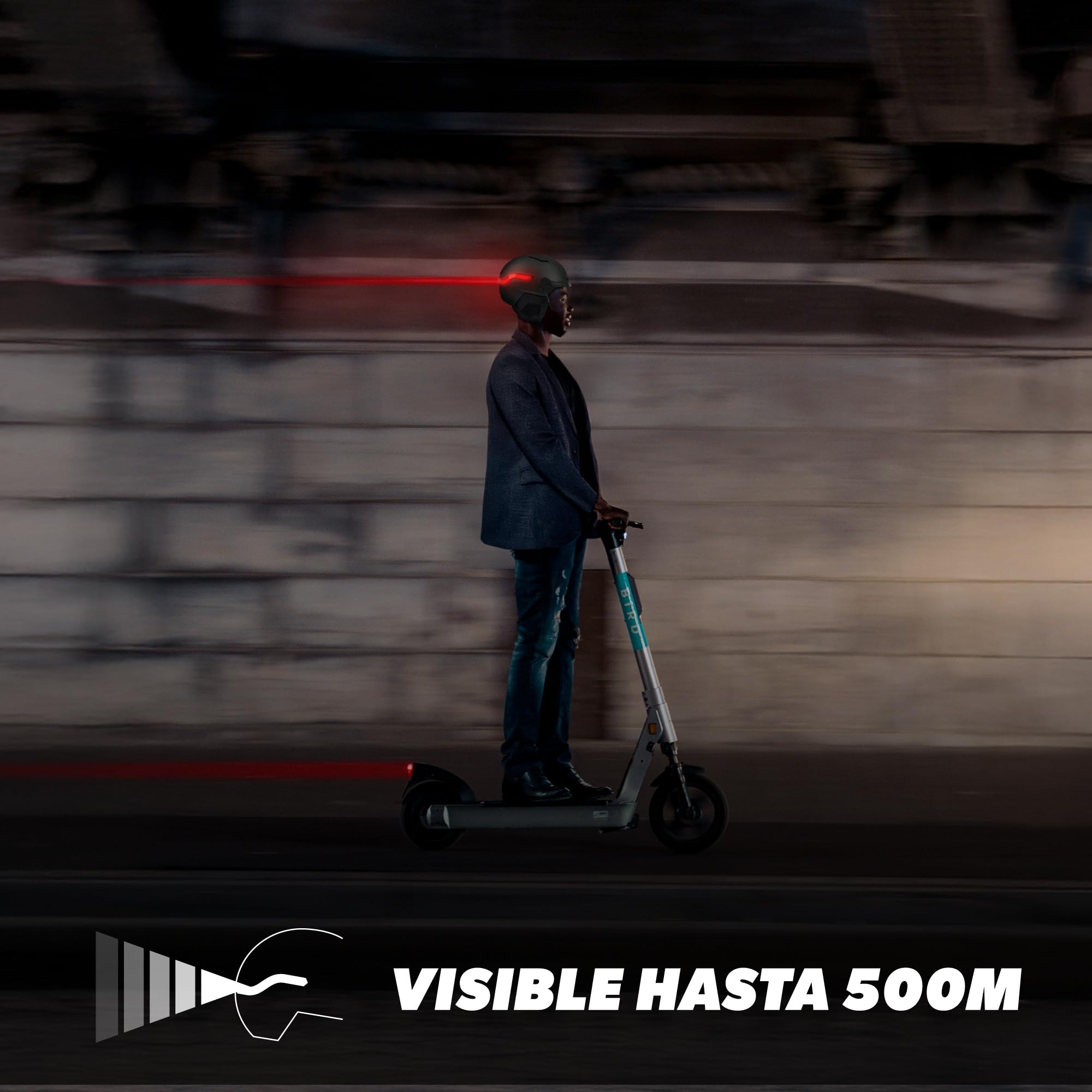 T'nB Vizion - Casco de bicicleta y patinete eléctrico para hombre y mujer, LED conectados, intermitentes a distancia, visera antirrayos UV, batería USB-C, talla M (circunferencia de la cabeza 55-58 cm