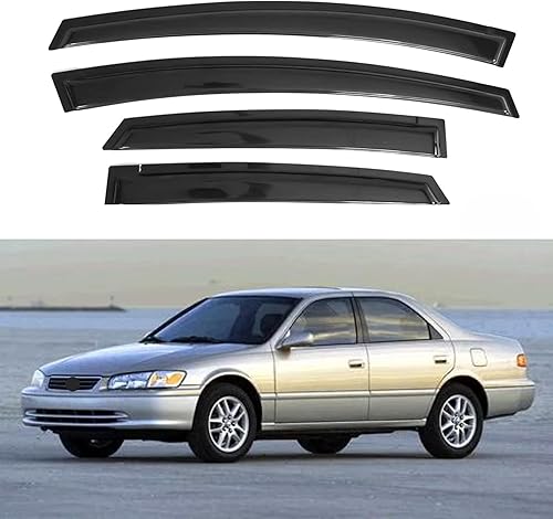 IMMORTAL GROUP Visera de ventana compatible con Toyota Camry 1997-2001, protector de lluvia, cinta extraduradera, deflector de ventana de