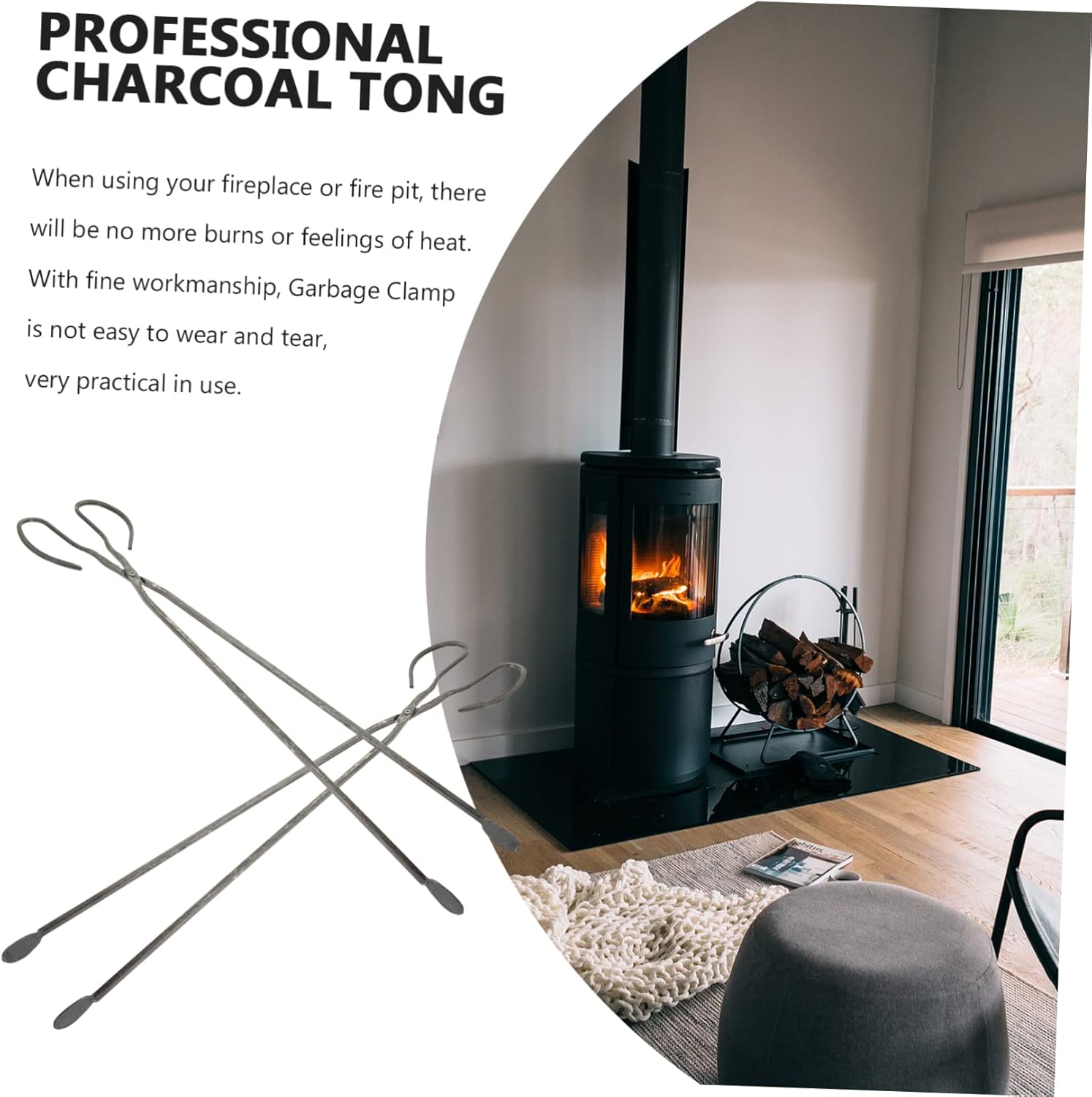 MERRYHAPY 2pcs Fire Tongs Scissor Tongs for Grilling Grill Accessories for Men Babecue Grill Metal Trash Clips Kitchenware