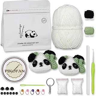 Crochet Kit for Beginners Crochet Starter Kit with Step-by-Step Video Tutorials Learn to Crochet Kits for Dults Kids Beginners Crochet Panda Kit