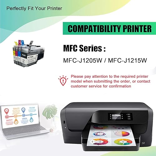 Miniatura 2 de Cartucho de tinta de repuesto LC404 compatible con cartuchos de tinta Brother LC-404 LC 404 LC404BK funciona para impresoras MFC-J1205W MFC-J1215W,