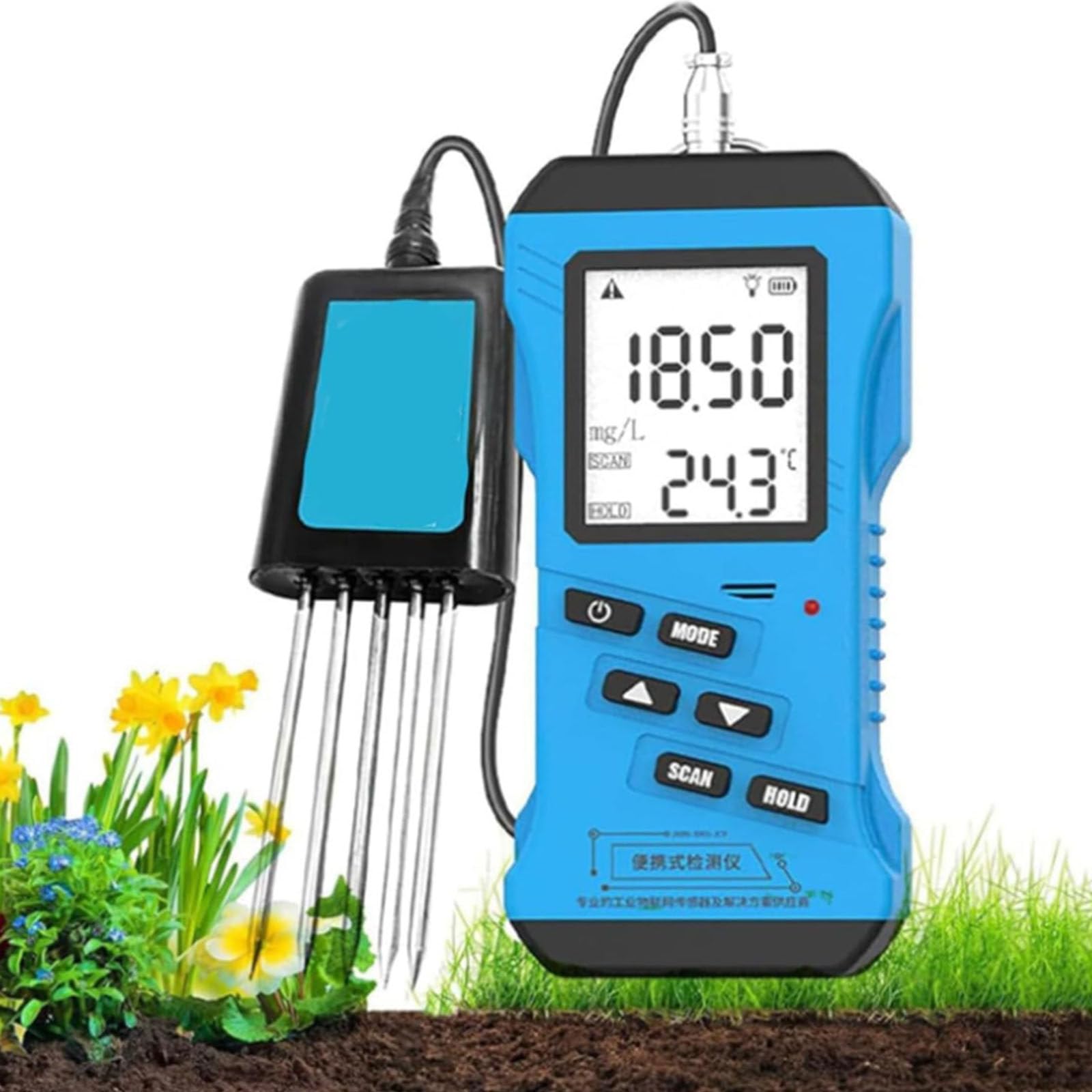 VitalisWorks Soil Test 7 in 1 Rapid Soil Tester, Nitrogen, Phosphorus, Potassium NPK Tester, pH, Moisture, Nutrient Conductivity, EC Meter Accurately Understand Soil Fertility