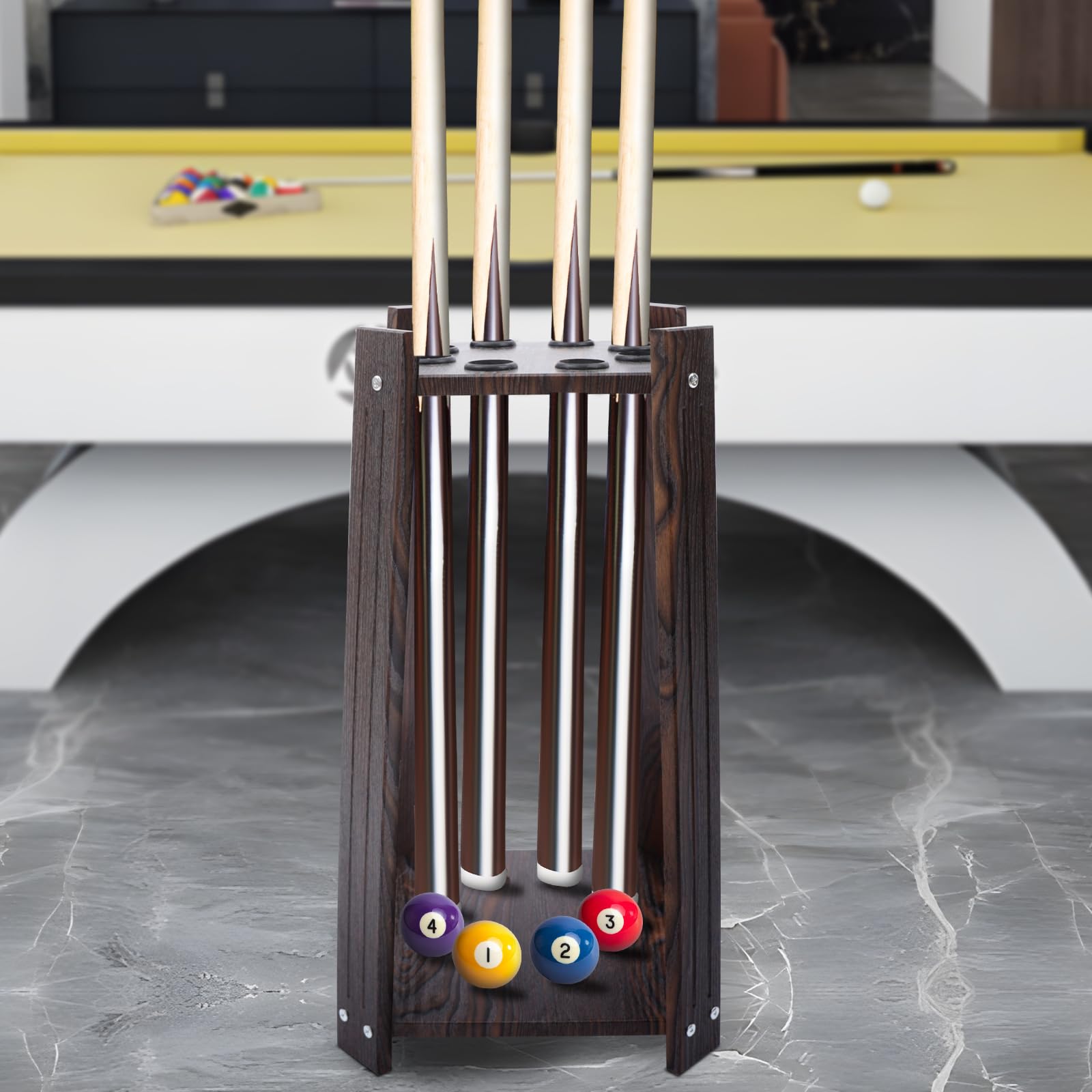 Support de queue de billard pour table, 8 queues et accessoires, maison/club