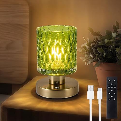 Miniatura 10 de Lámpara de mesa pequeña a pilas, 3 temperaturas de color, recargable, control táctil, lámpara de escritorio regulable, luz nocturna LED inalámbrica