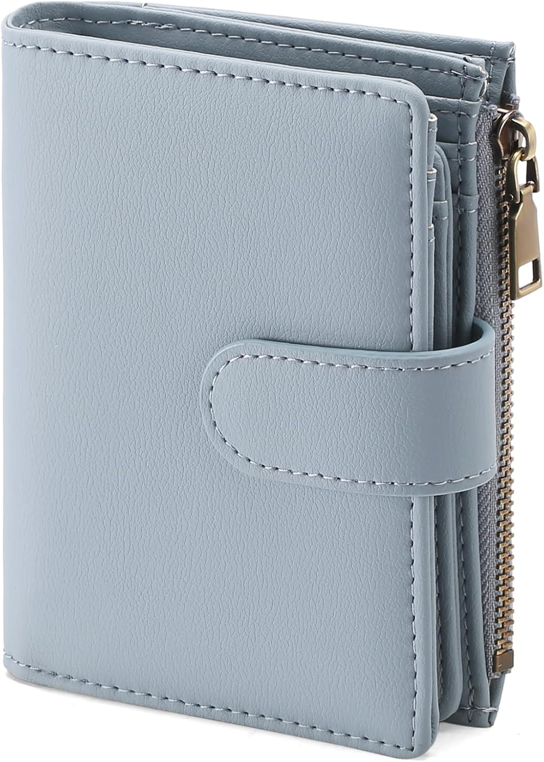GAEKEAO Small Wallet Women Vegan Leather RFID Blocking Bifold Ladies Compact Card Holder with Zipper Pocket & ID Window