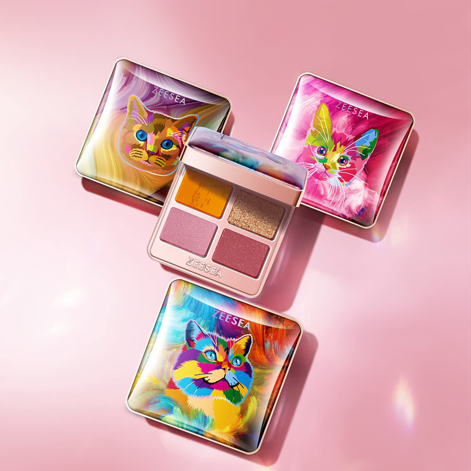 Amazon.com : zeesea Tipsy Kitty Eyeshadow Quad,4 Colors Mini Matte
