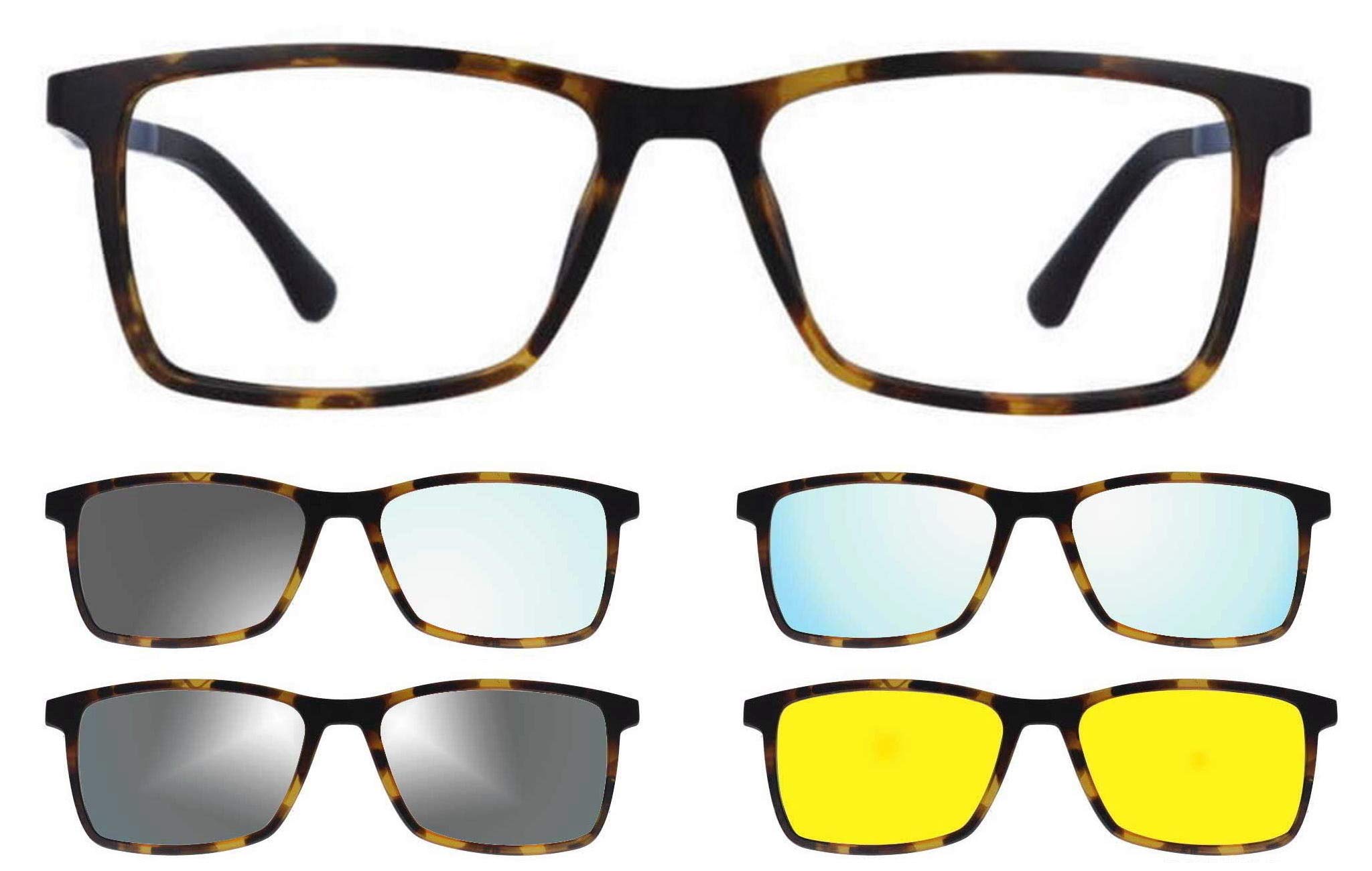 Ultem THEMA U-277 Colore M07 TARTARUGATO Montatura per occhiali da vista e sole + 4 CLIP-ON Linea Original “99 John St NYC” Genere UOMO