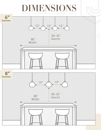Miniatura 6 de PL101BG - Lámpara colgante moderna de oro pulido, 7 pulgadas, globo de mediados de Cenrury con vidrio transparente para cocina, isla, comedor,