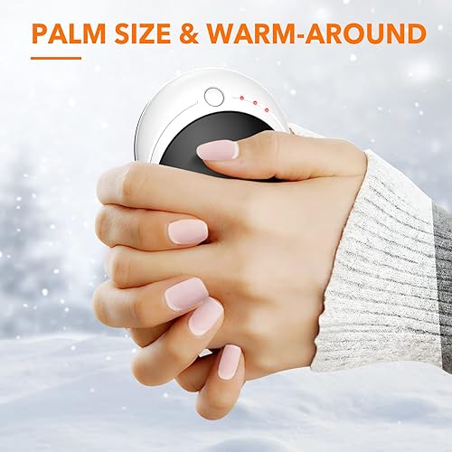 Miniatura 37 de BESKAR Calentador de manos recargable, calentador de manos eléctrico de 5200 mAh, calefacción de doble cara, carga rápida USB, calentador de manos