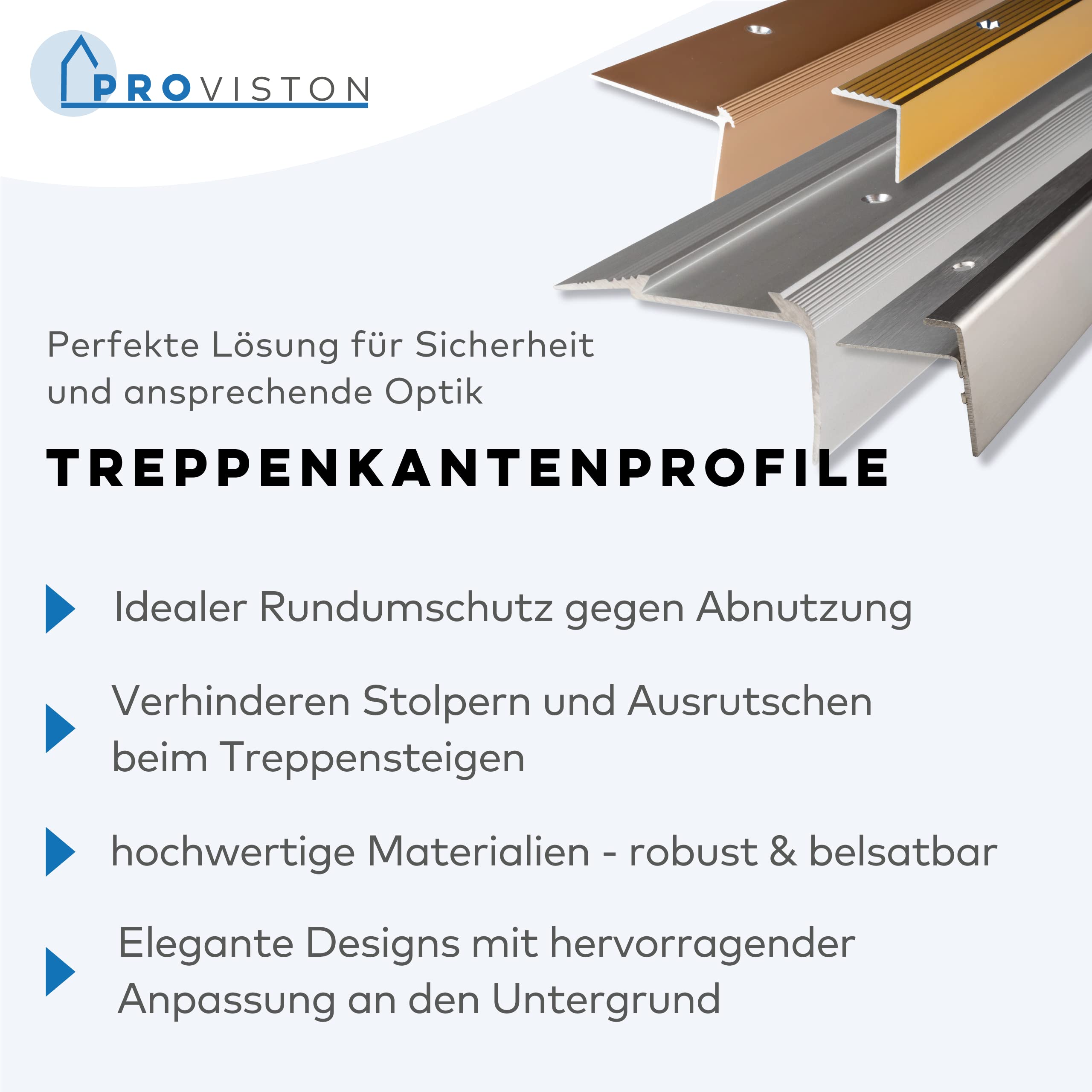 PROVISTON Trapneus | Geanodiseerd aluminium | Brons donker | Breedte 24,5 mm | Hoogte 18 mm | Lengte 2700 mm | Geboord | Trapprofiel | 1 stuk