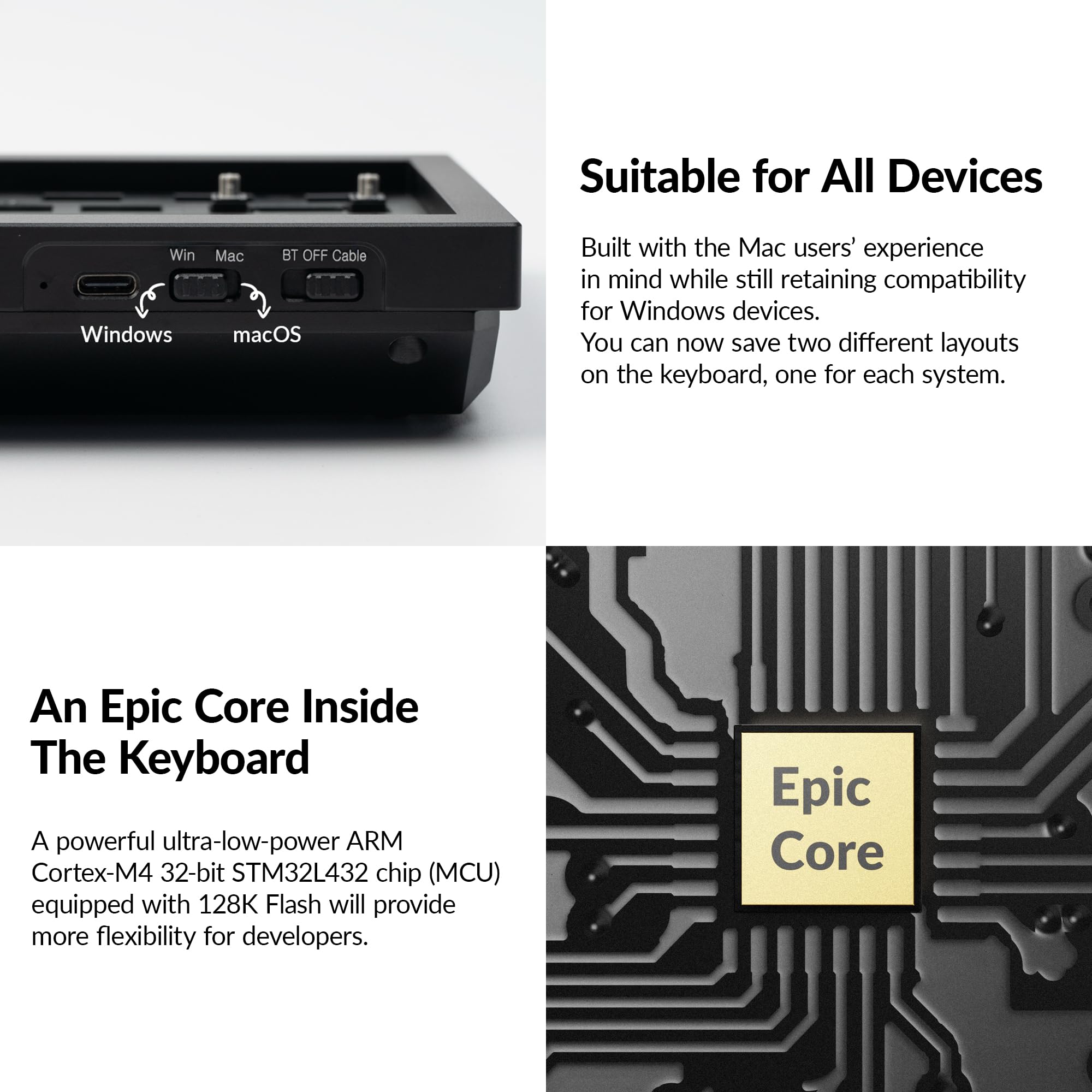 Keychron Q14 Pro Kit Clavier Mécanique Alice 96% en ISO, Corps en Aluminium CNC, Kit Barebone Gaming à Monter Soi-même, Programmable QMK/Via, RGB, Bluetooth 5.1/Filaire, pour Mac, Windows - Noir - 4