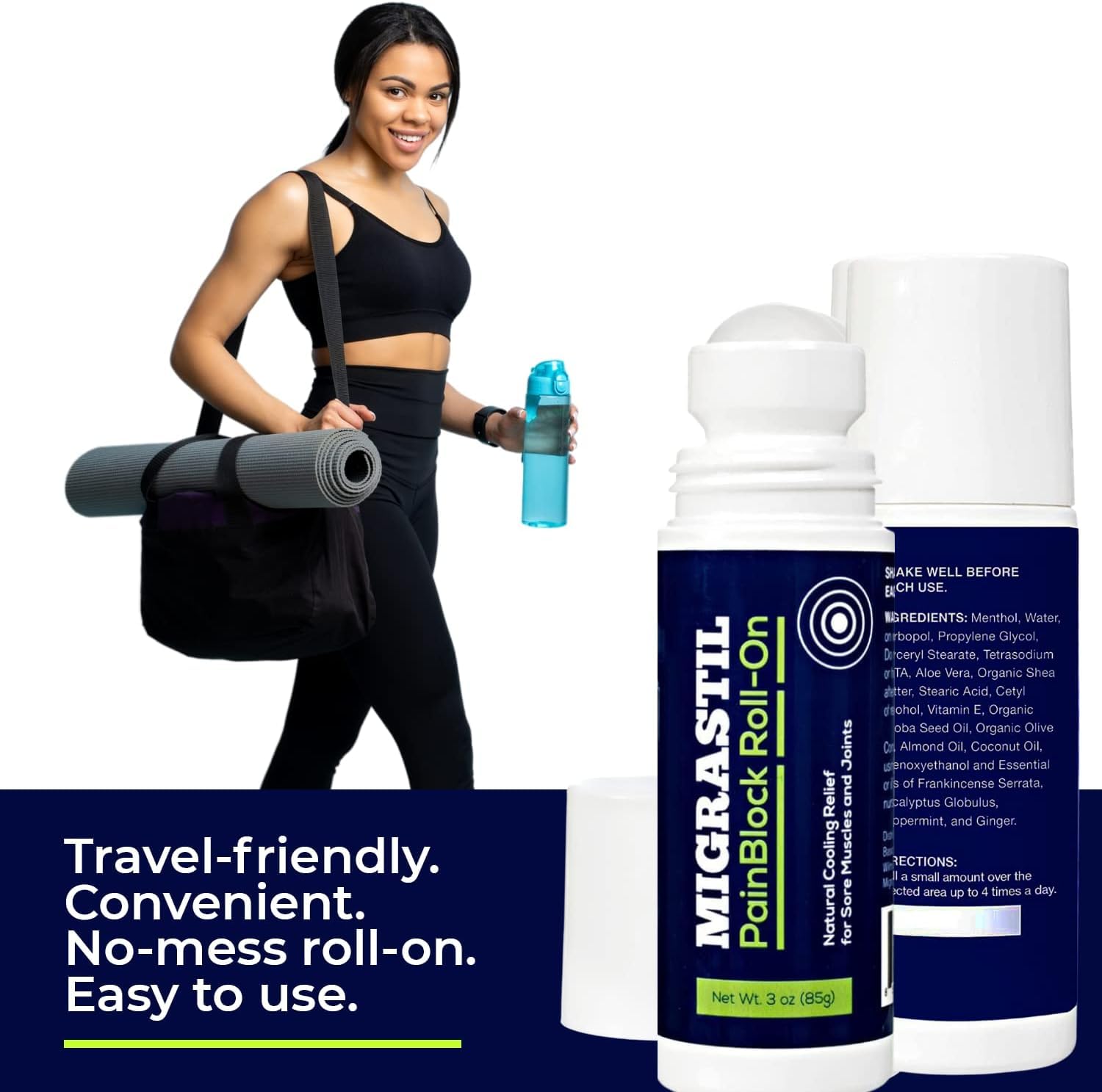 Migrastil PainBlock Roll-On 3 oz - Topical Roll-On for Muscle Aches, Cramps, Joint & Nerve Discomfort. Works Great on Shoulders, Neck, Feet, Knees, Legs, Back, Elbows, Hips, Etc. (2) — Amazon image 6