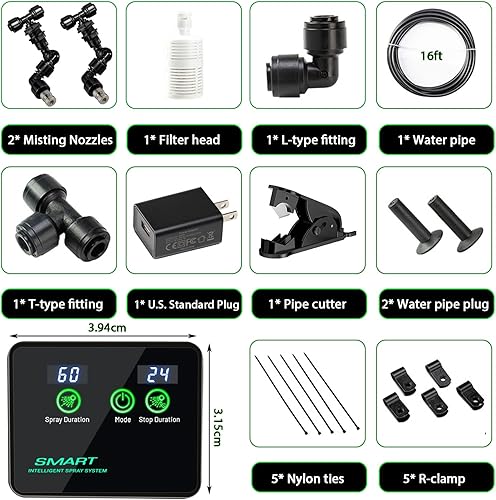 Miniatura 14 de Mister de reptiles automático, sistema silencioso de nebulización de reptiles con temporizador, humidificadores de niebla de reptiles con boquillas