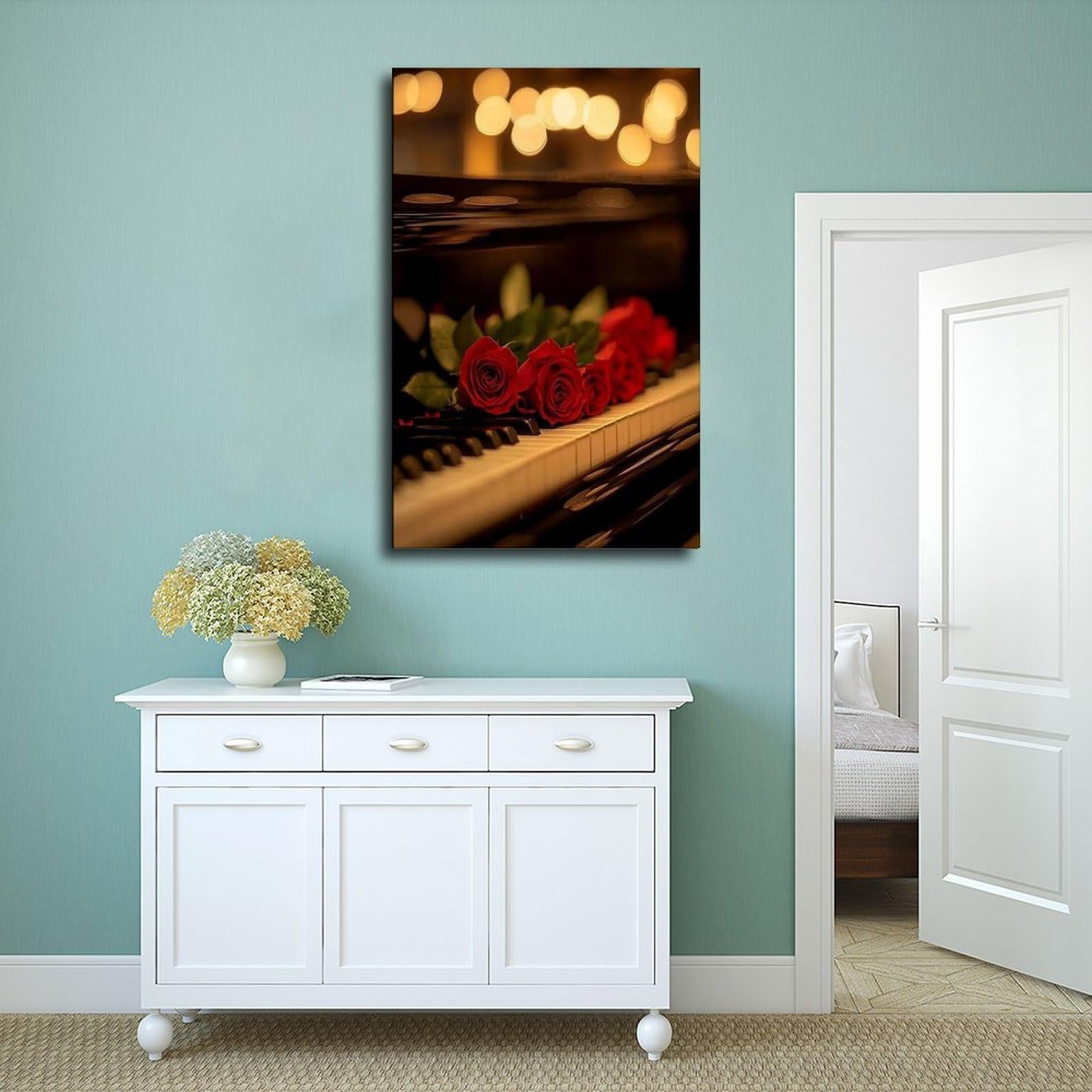 Elegante decorazione per sala musicale, poster in tela, decorazione per camera da letto, ufficio, stanza, regalo, 40,6 cm L x 61 cm W