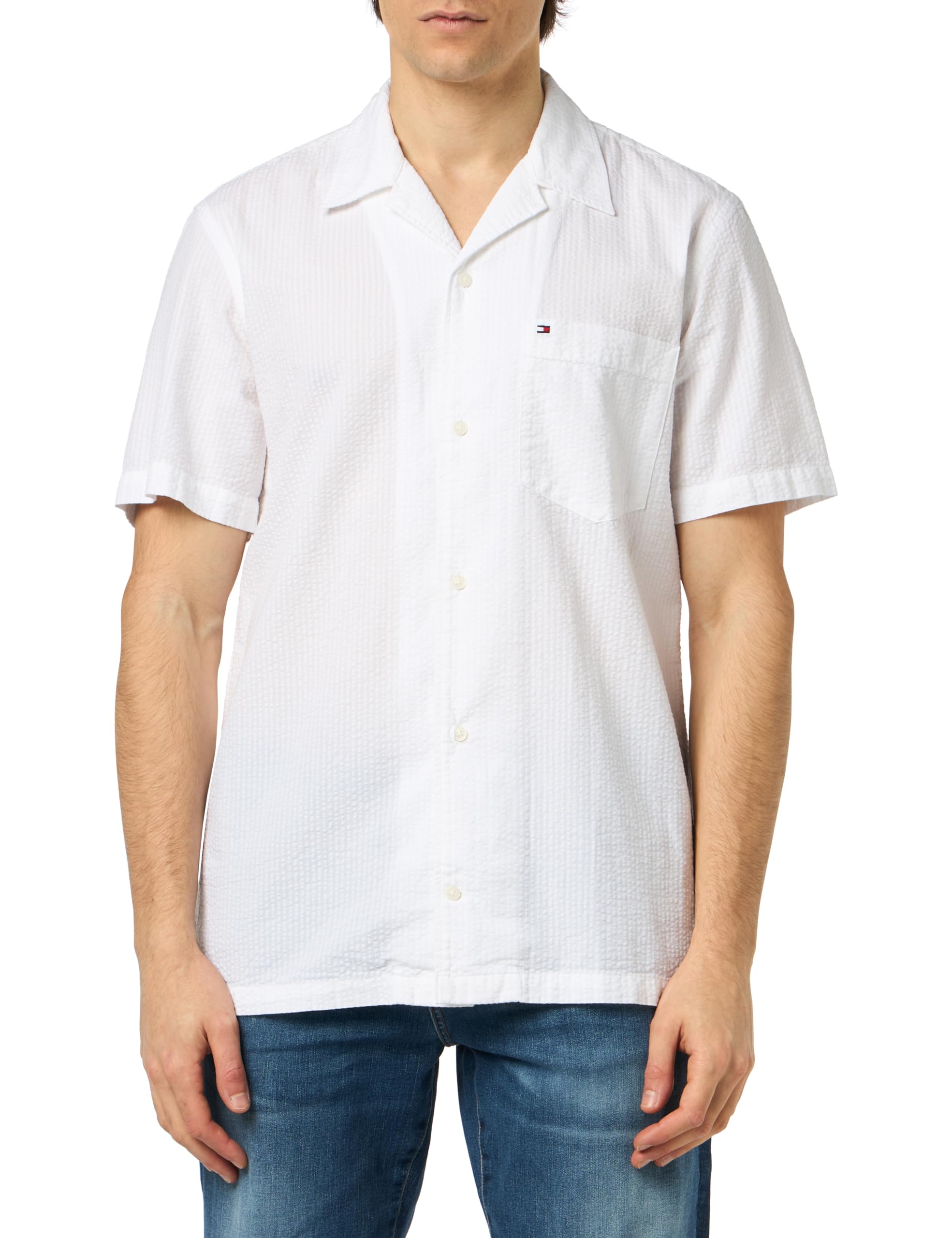 Tommy Hilfiger Polo de manga corta Hombre Seersucker Solid Shirt Basic