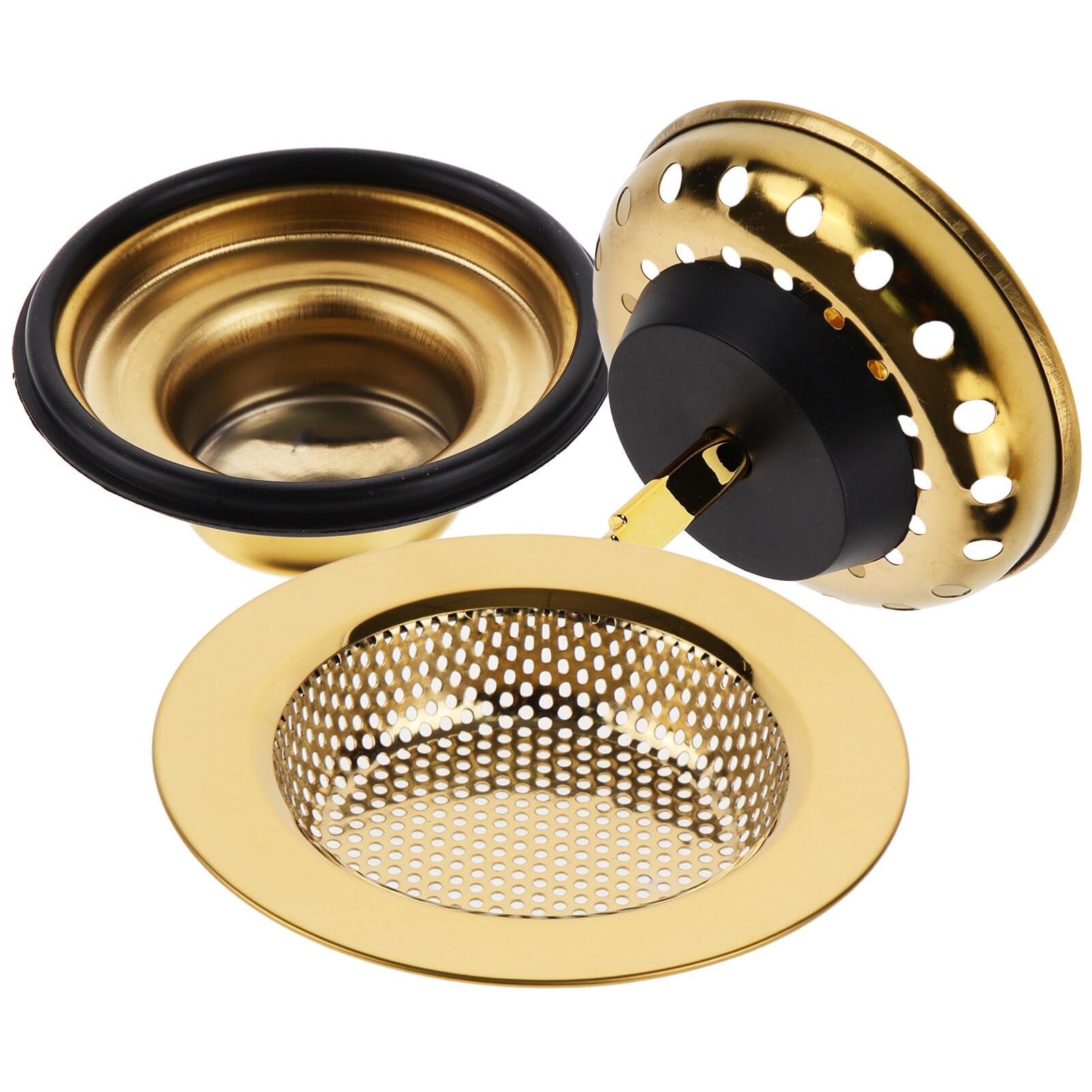 Cesta de colador para fregadero de cocina y filtro de desagüe de metal UKCOCO