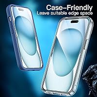 Vista 8 de JETech Screen Protector for iPhone 15 Plus 6.7-Inch, Tempered Glass Film with Easy Installation Tool, Case-Friendly, HD Clear, 3-Pack