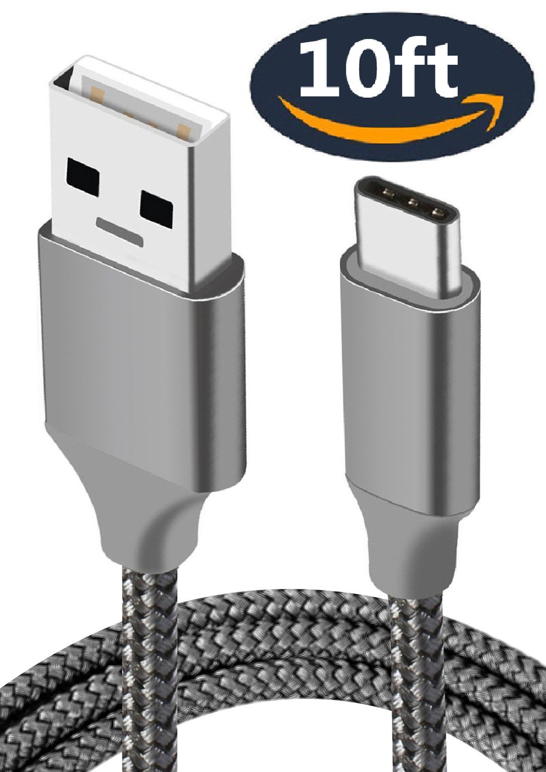 Charger Cable,USB Type C,10FT,Extra Long,Fast Charging Cord for Samsung S9 S8 Plus,Note 8,Google Pixel 2 XL,2,LG G7 V30S V35 THINQ,V30,Sony Xperia XZ2,Moto G6,X4,OnePlus 6 5T,HTC U12+,ZTE Blade X Max