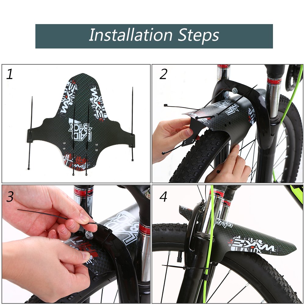 Parafango Anteriore UXA Ride Or Die Per Mountain Bike - Bianco, Dimensioni 29.8x25.8 Cm