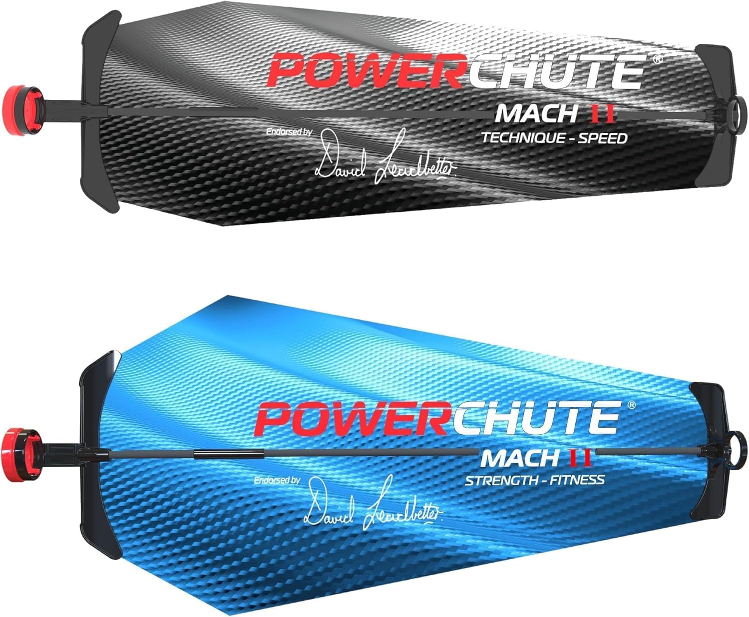 PowerPro Sports: Powerchute Mach II - Golf Swing Training Aid by David Leadbetter, 2 Resistance Club Chutes, Develop Technique-Speed-Strength-Fitness